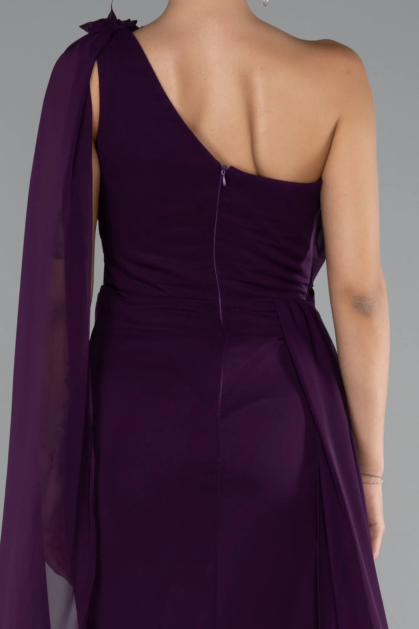 Purple-Long Chiffon Evening Dress ABU5144