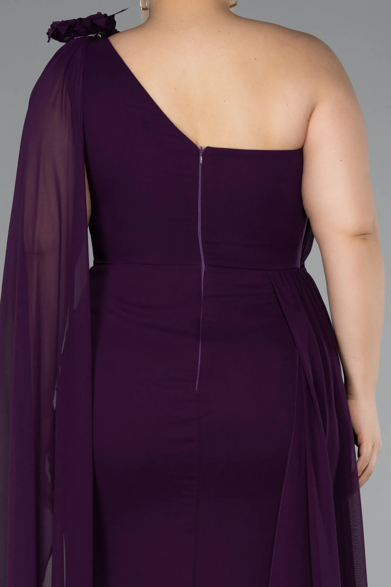 Purple-Long Chiffon Formal Plus Size Dress ABU5145