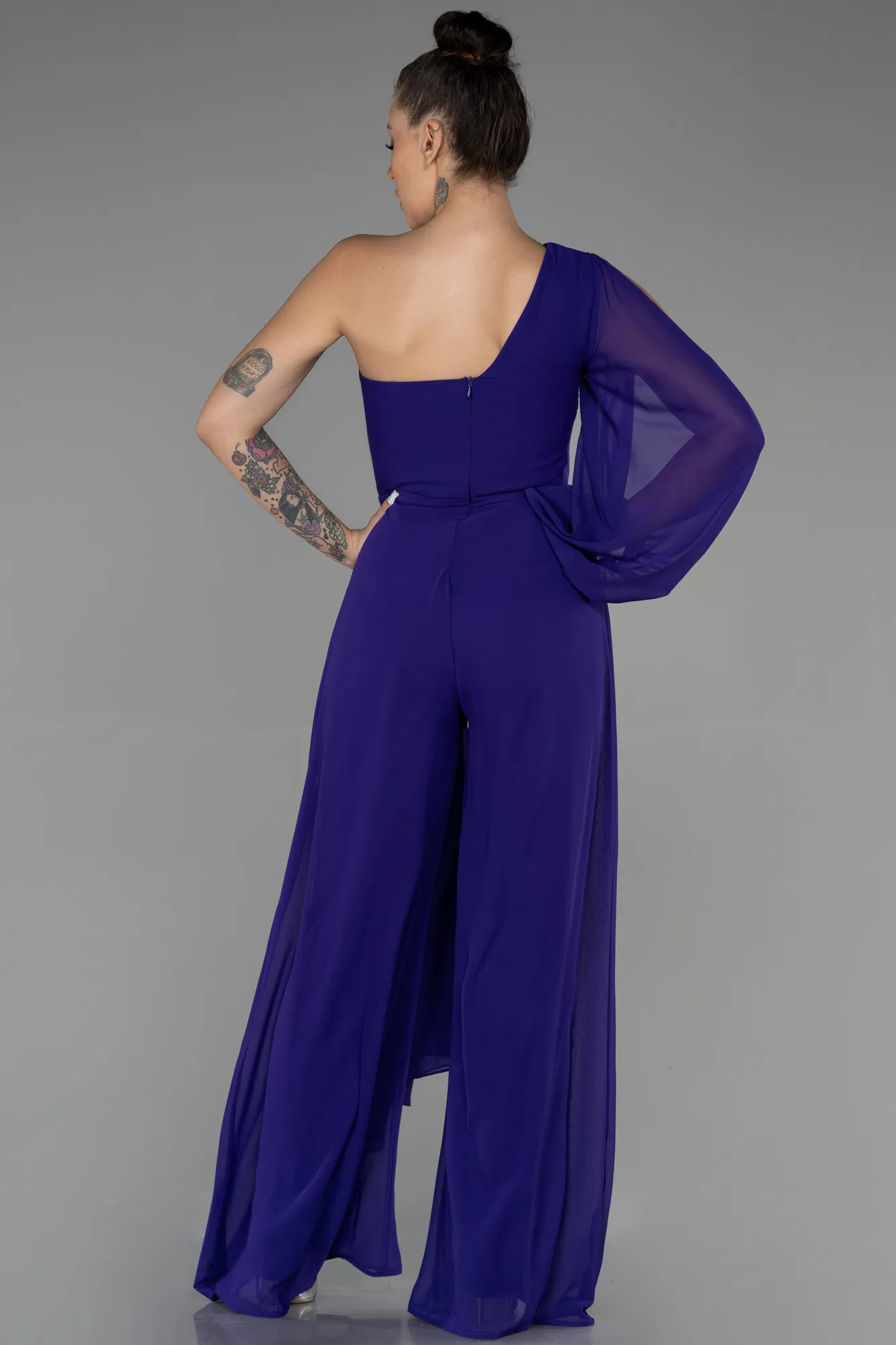 Purple-Long Chiffon Invitation Dress ABT078