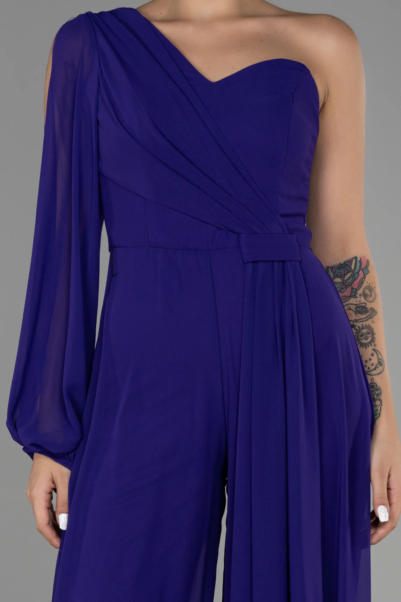 Purple-Long Chiffon Invitation Dress ABT078