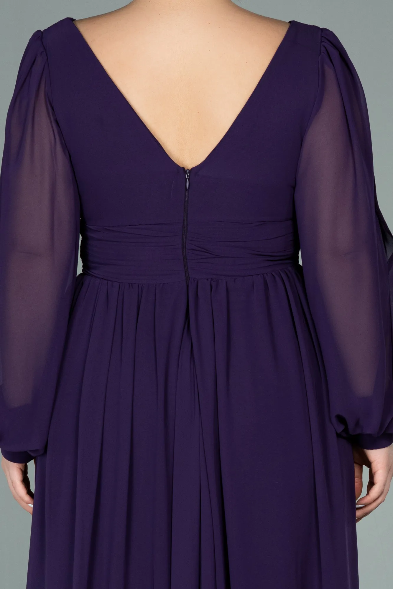 Purple-Long Chiffon Oversized Evening Dress ABU1988