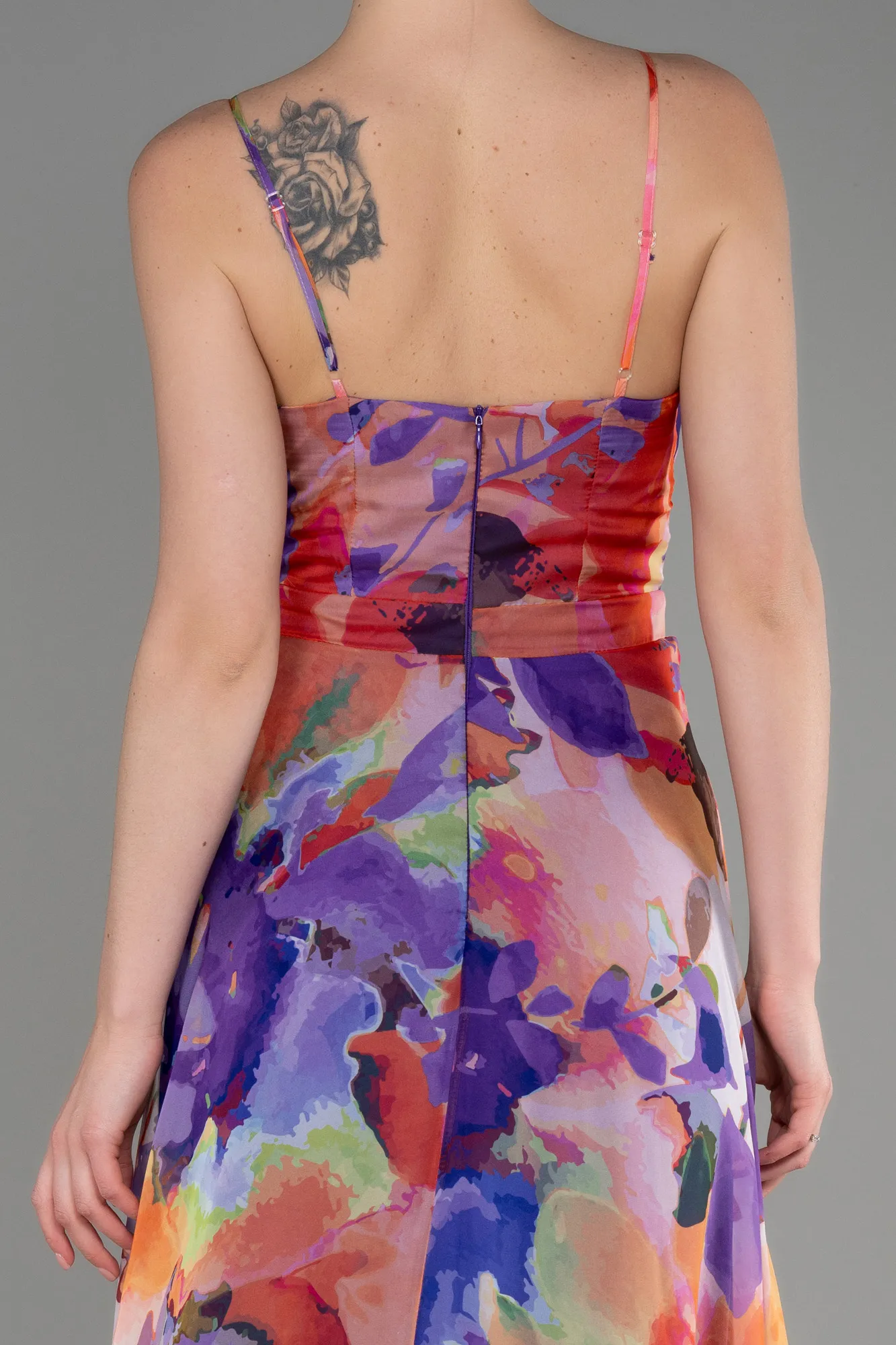 Purple-Long Chiffon Prom Gown ABU3759