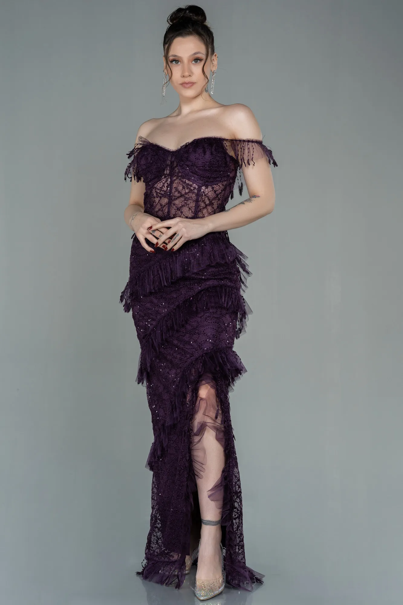 Purple-Long Evening Dress ABU1596