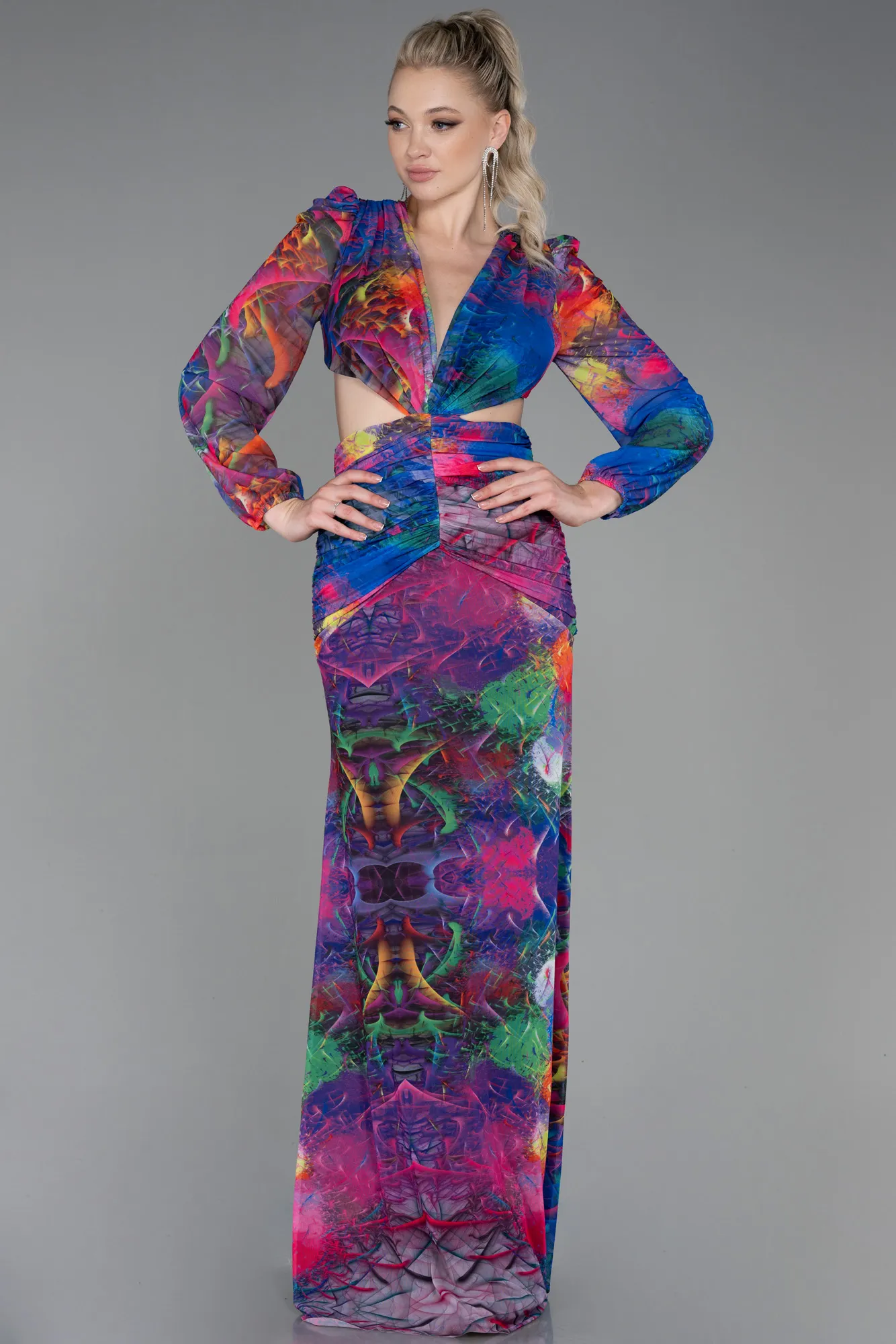 Purple-Long Evening Dress ABU2637