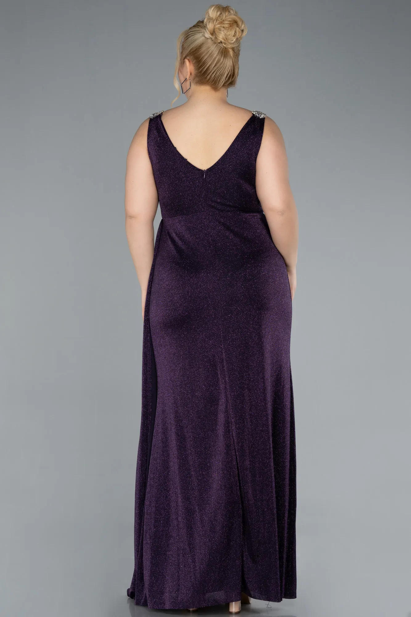 Purple-Long Formal Plus Size Dress ABU4748