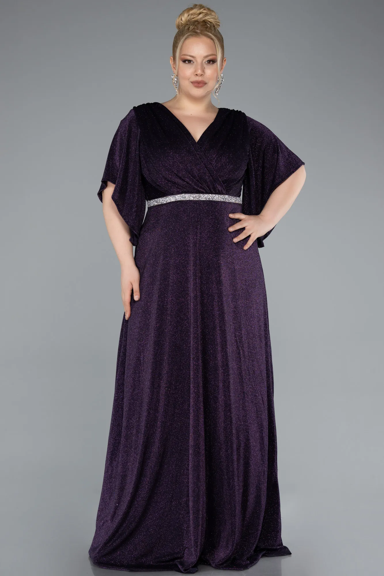 Purple-Long Formal Plus Size Dress ABU4914