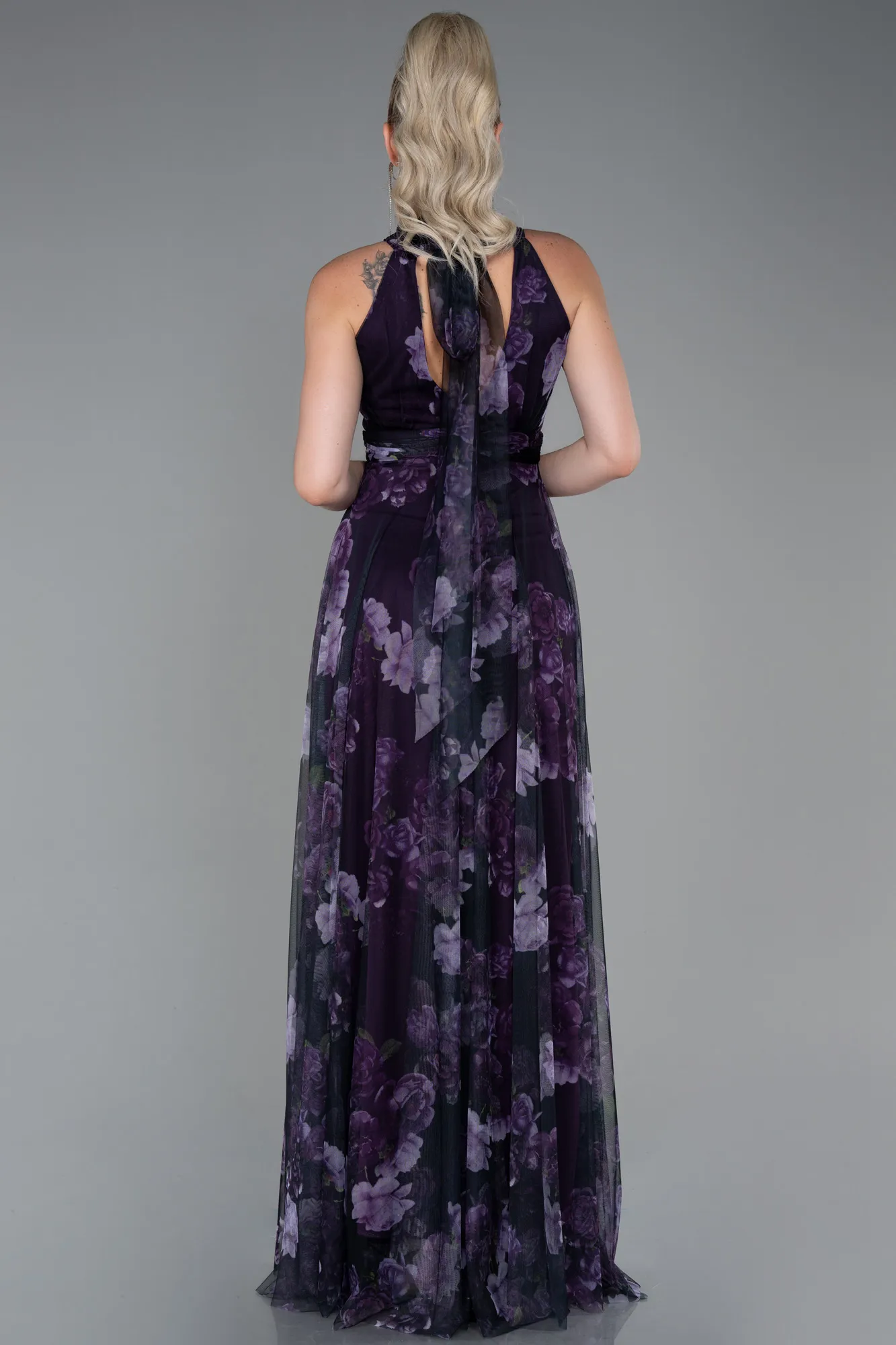 Purple-Long Invitation Dress ABU674