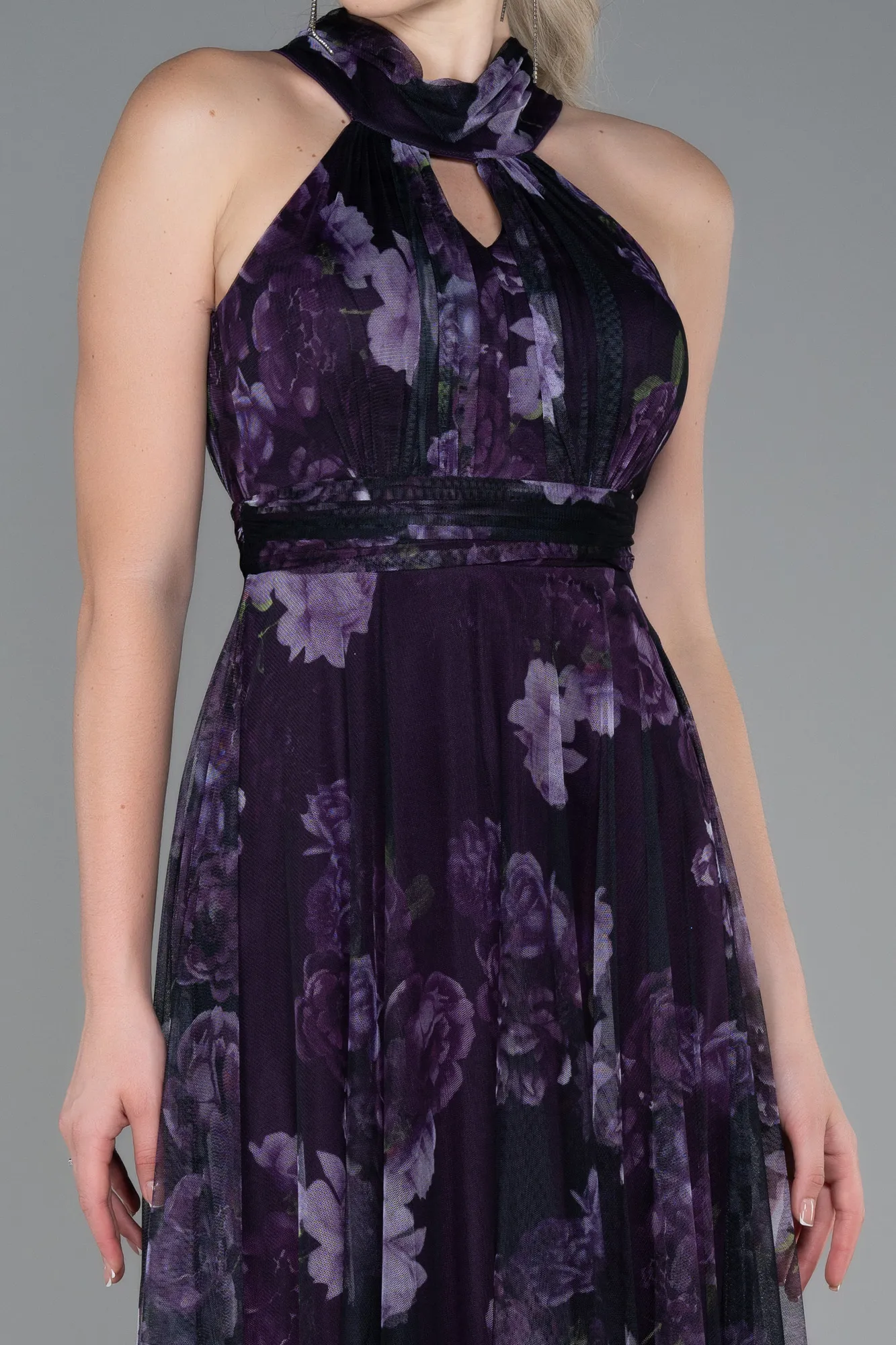 Purple-Long Invitation Dress ABU674