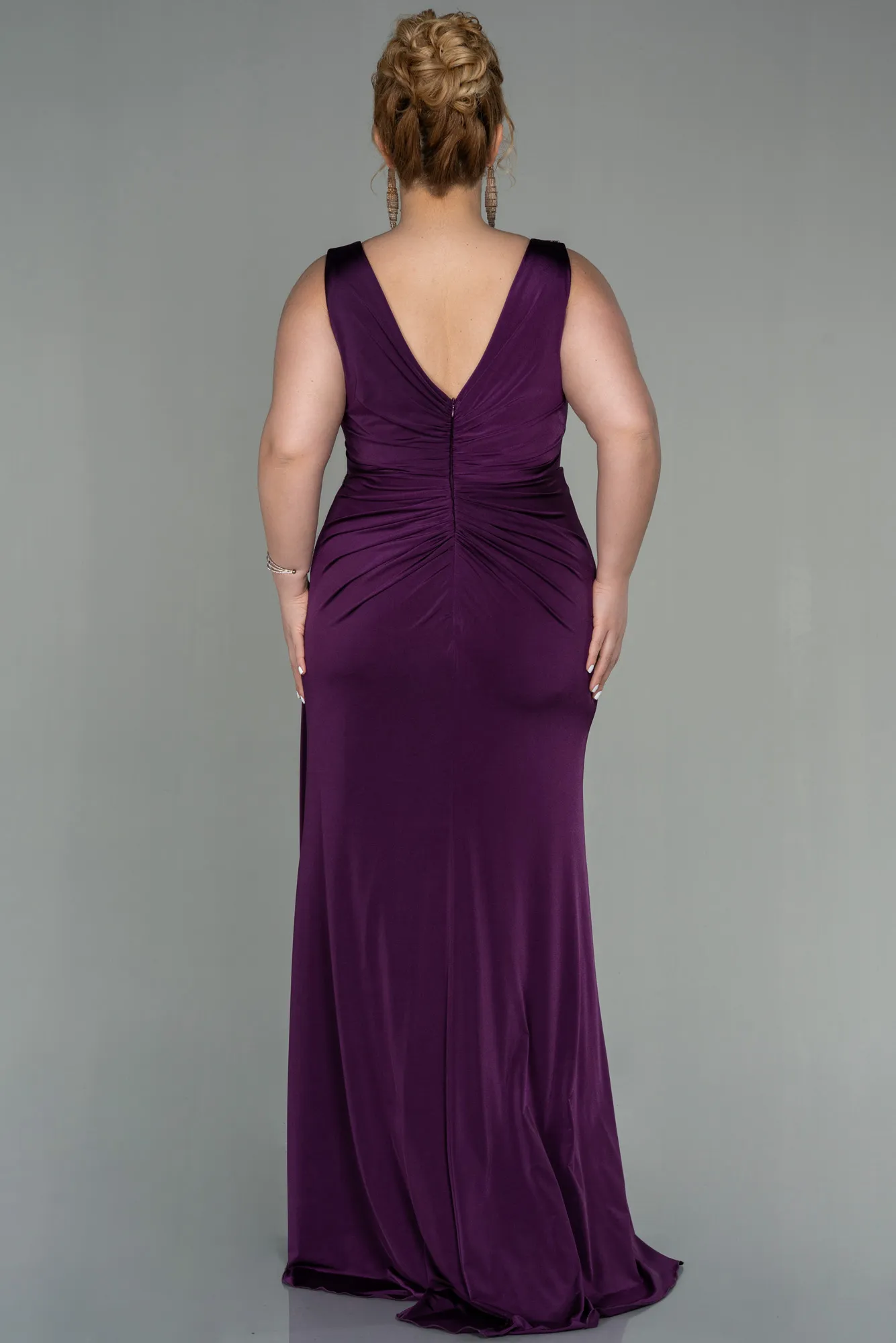 Purple-Long Large Size Dress ABU2927