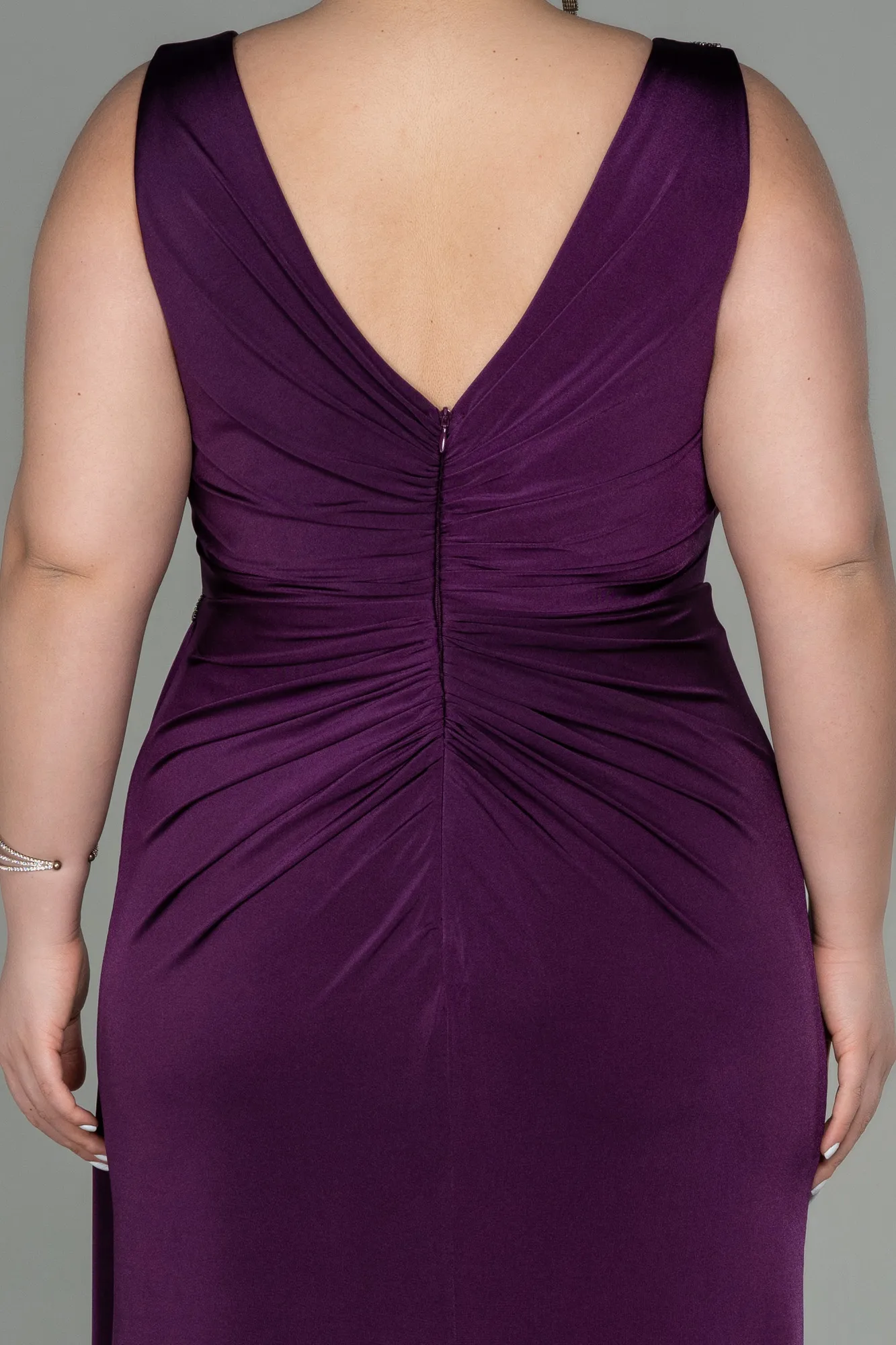 Purple-Long Large Size Dress ABU2927