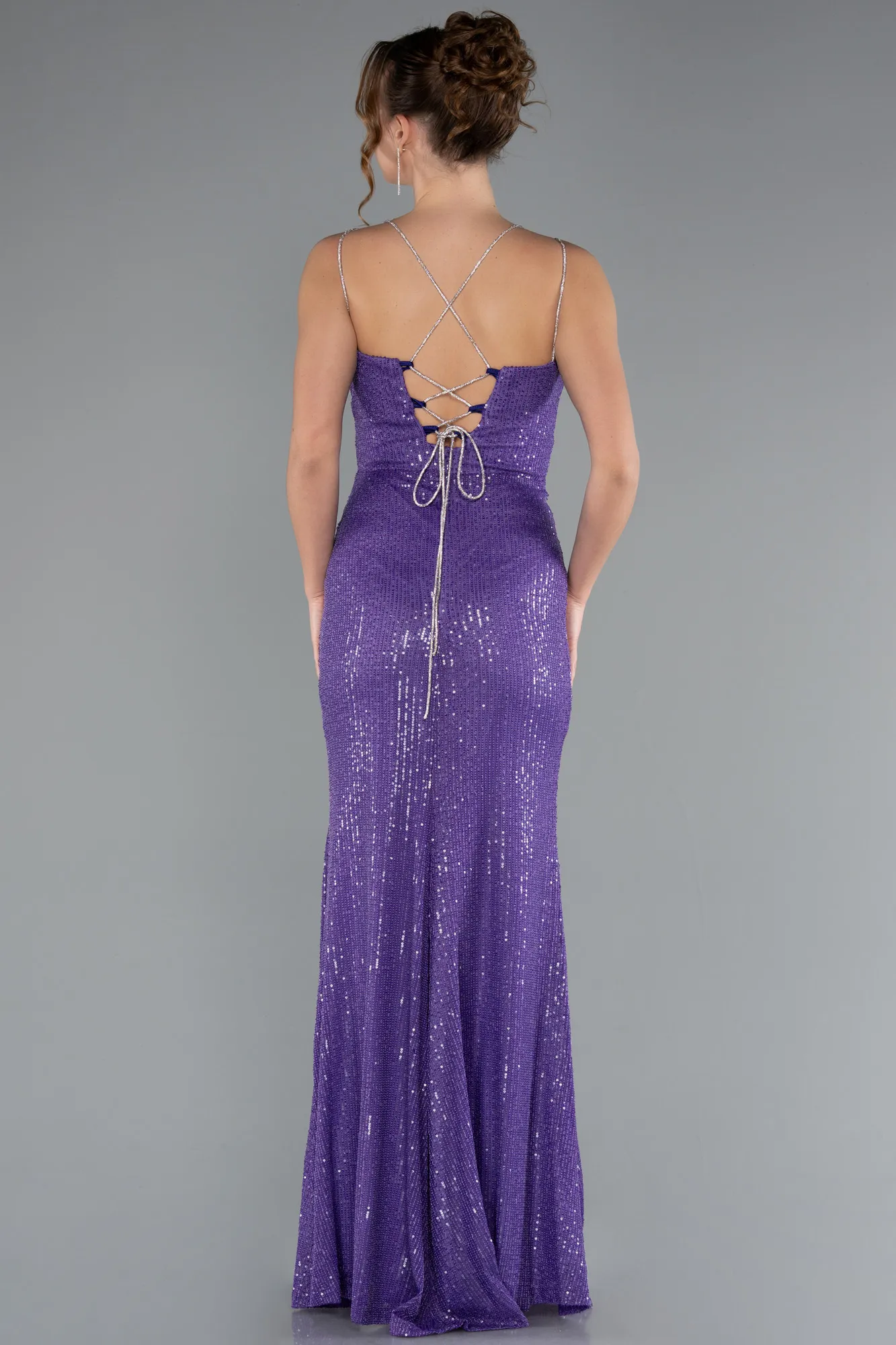 Purple-Long Mermaid Evening Gown ABU3768