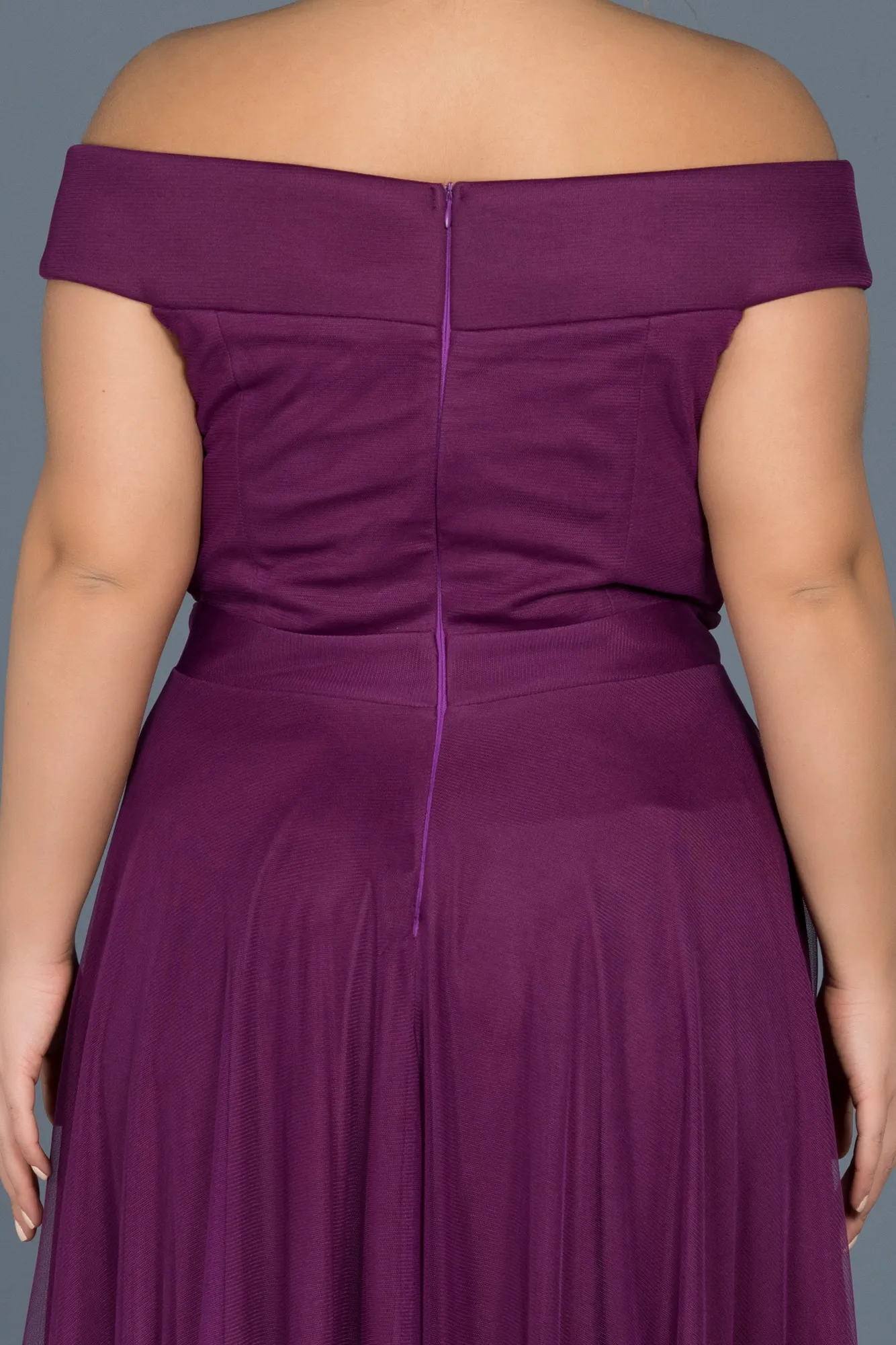 Purple-Long Oversized Evening Dress ABU020