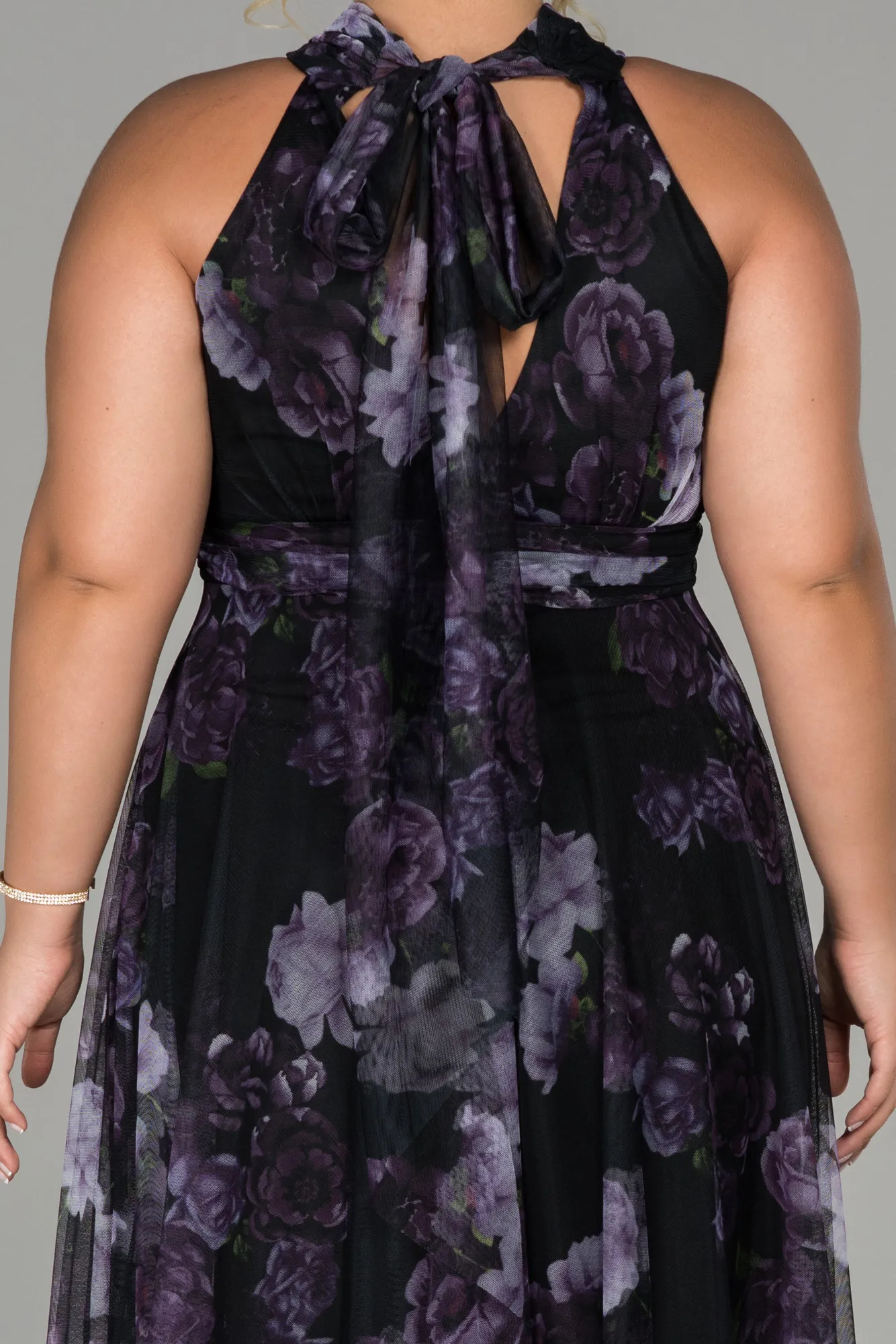 Purple-Long Oversized Evening Dress ABU1447