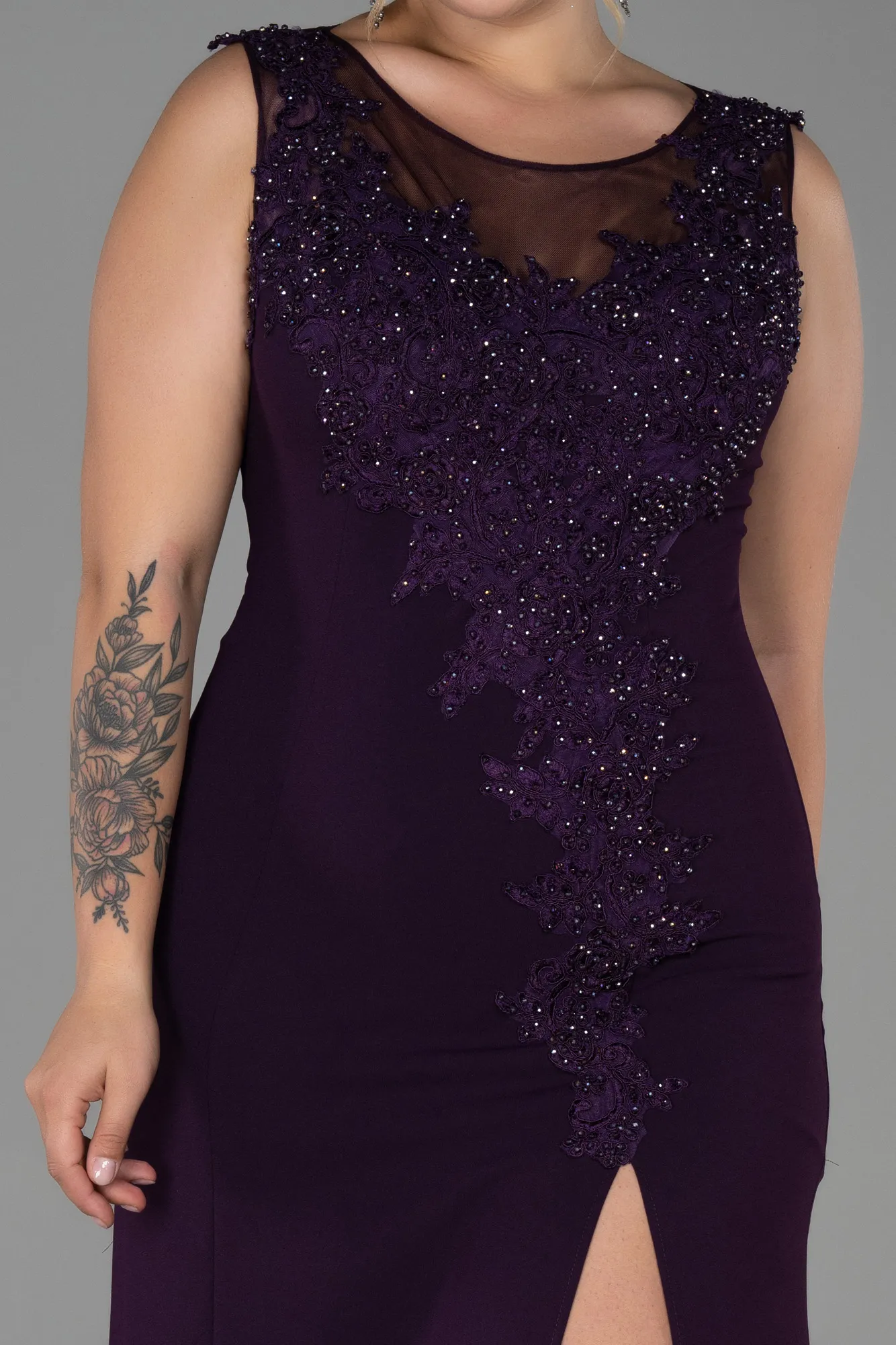 Purple-Long Plus Size Evening Dress ABU1870