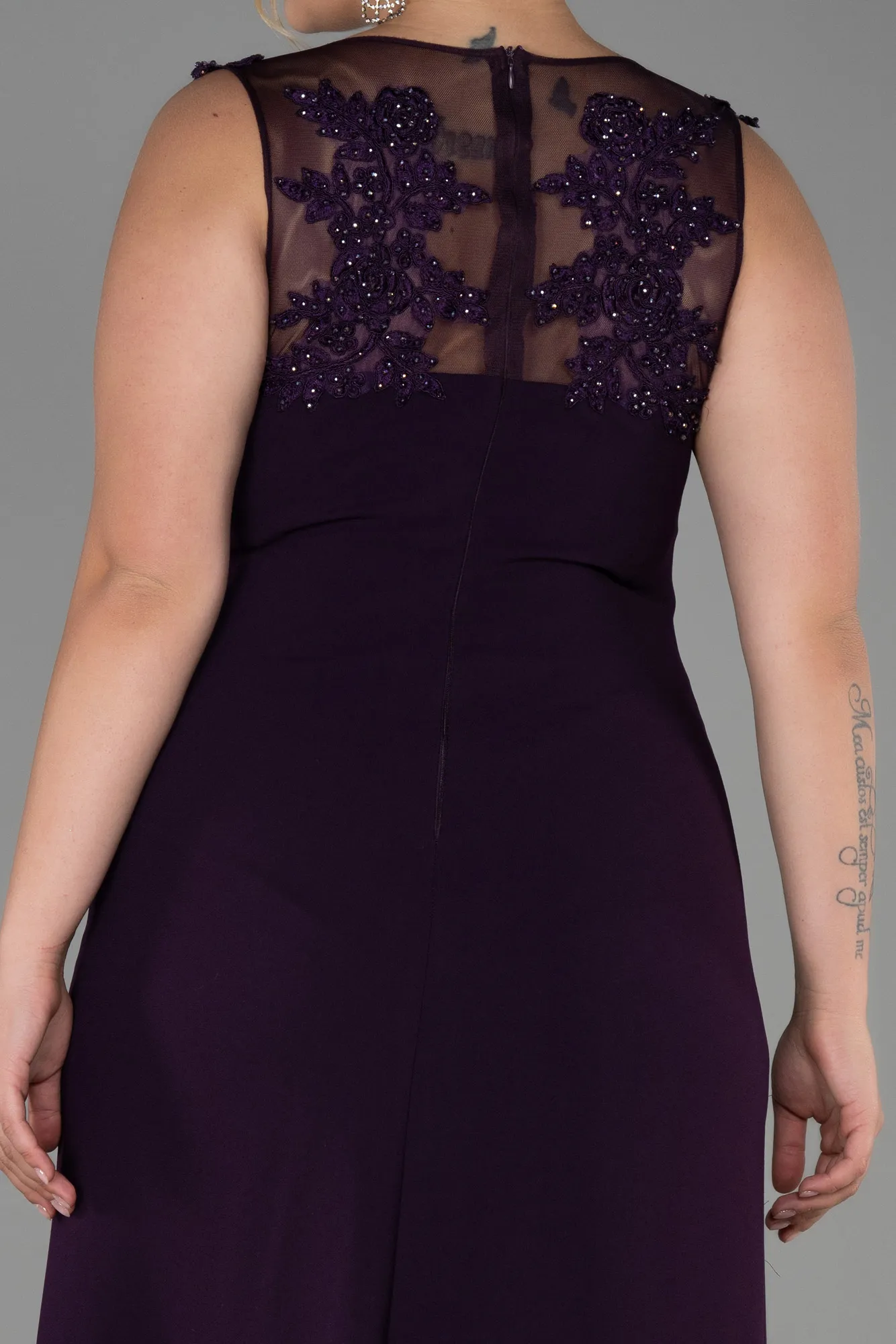 Purple-Long Plus Size Evening Dress ABU1870