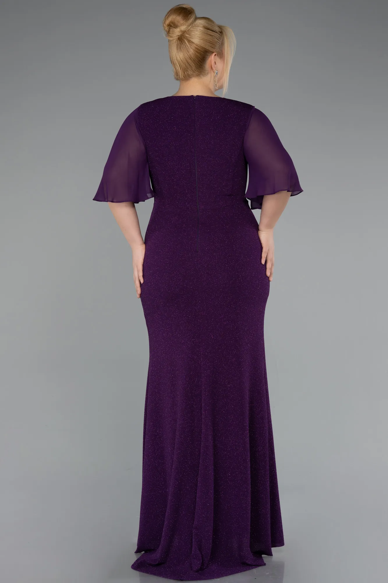 Purple-Long Plus Size Evening Dress ABU2651