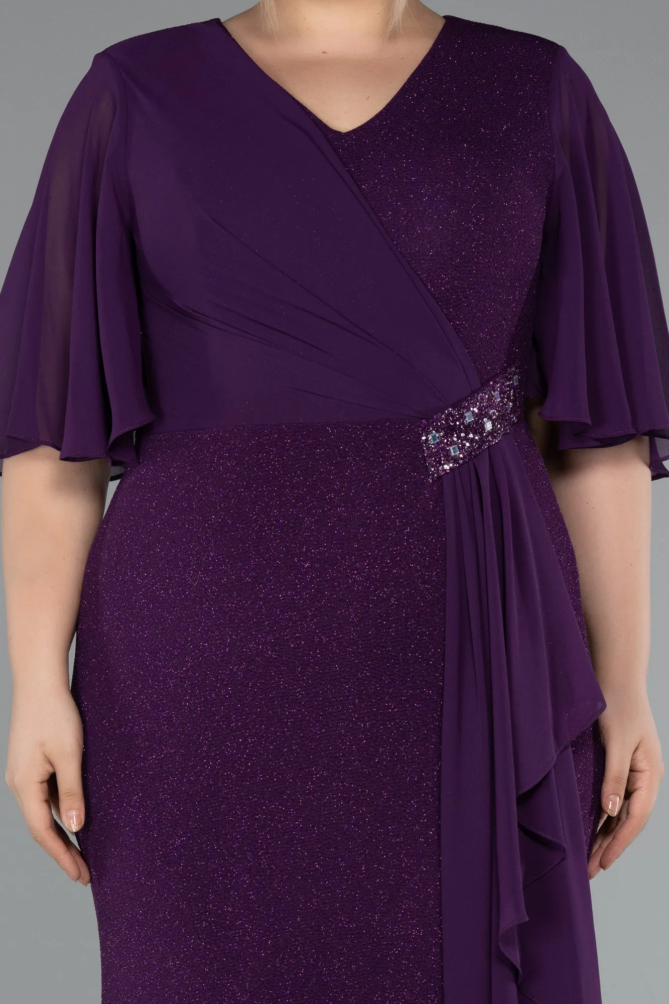 Purple-Long Plus Size Evening Dress ABU2651