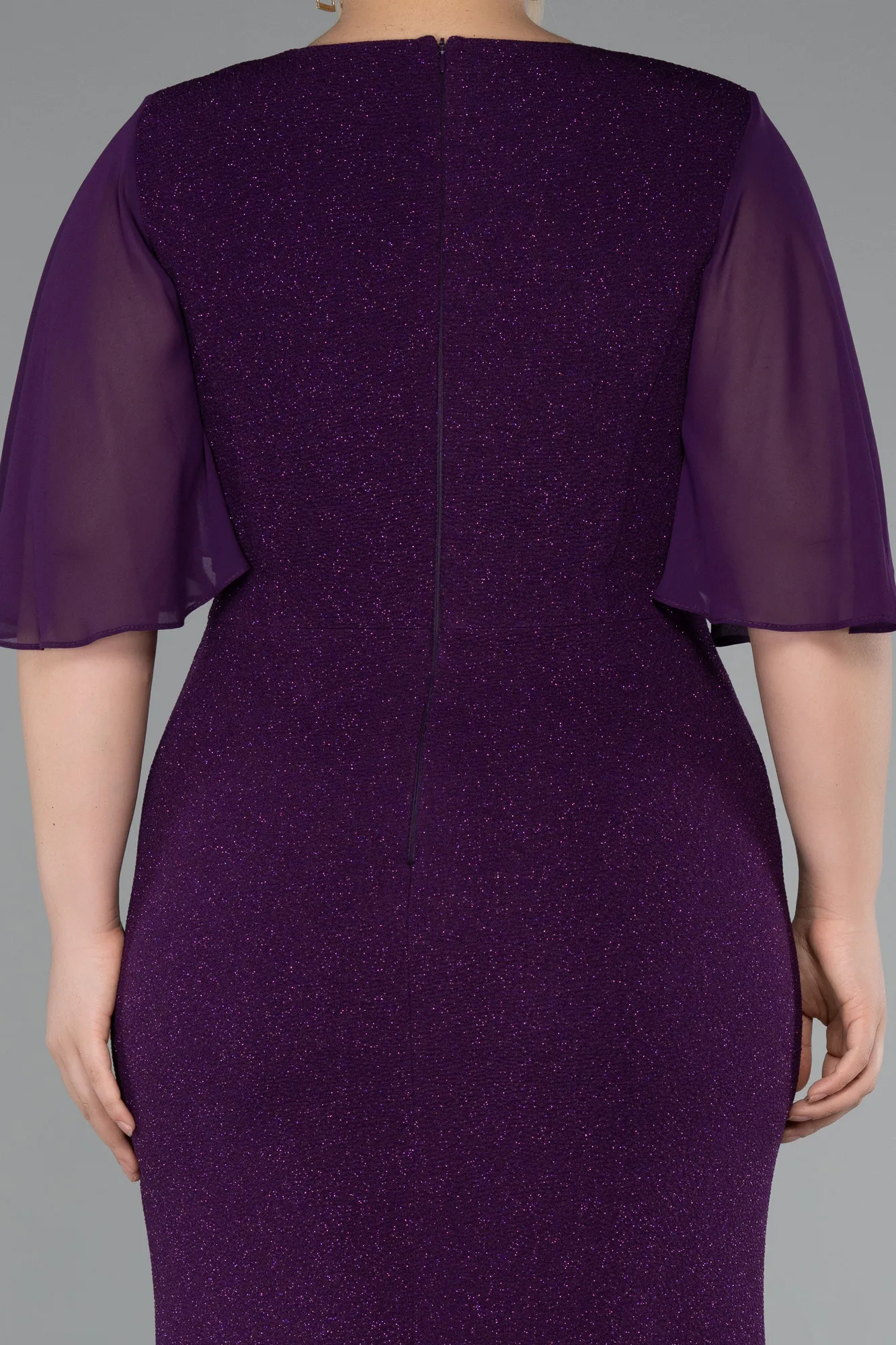 Purple-Long Plus Size Evening Dress ABU2651