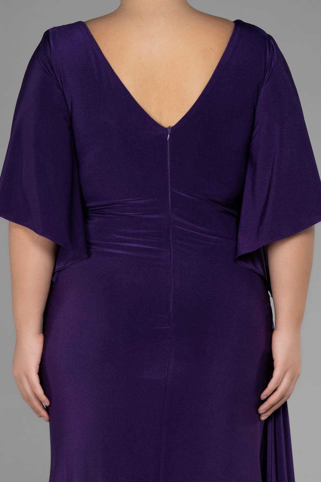 Purple-Long Plus Size Evening Dress ABU3173