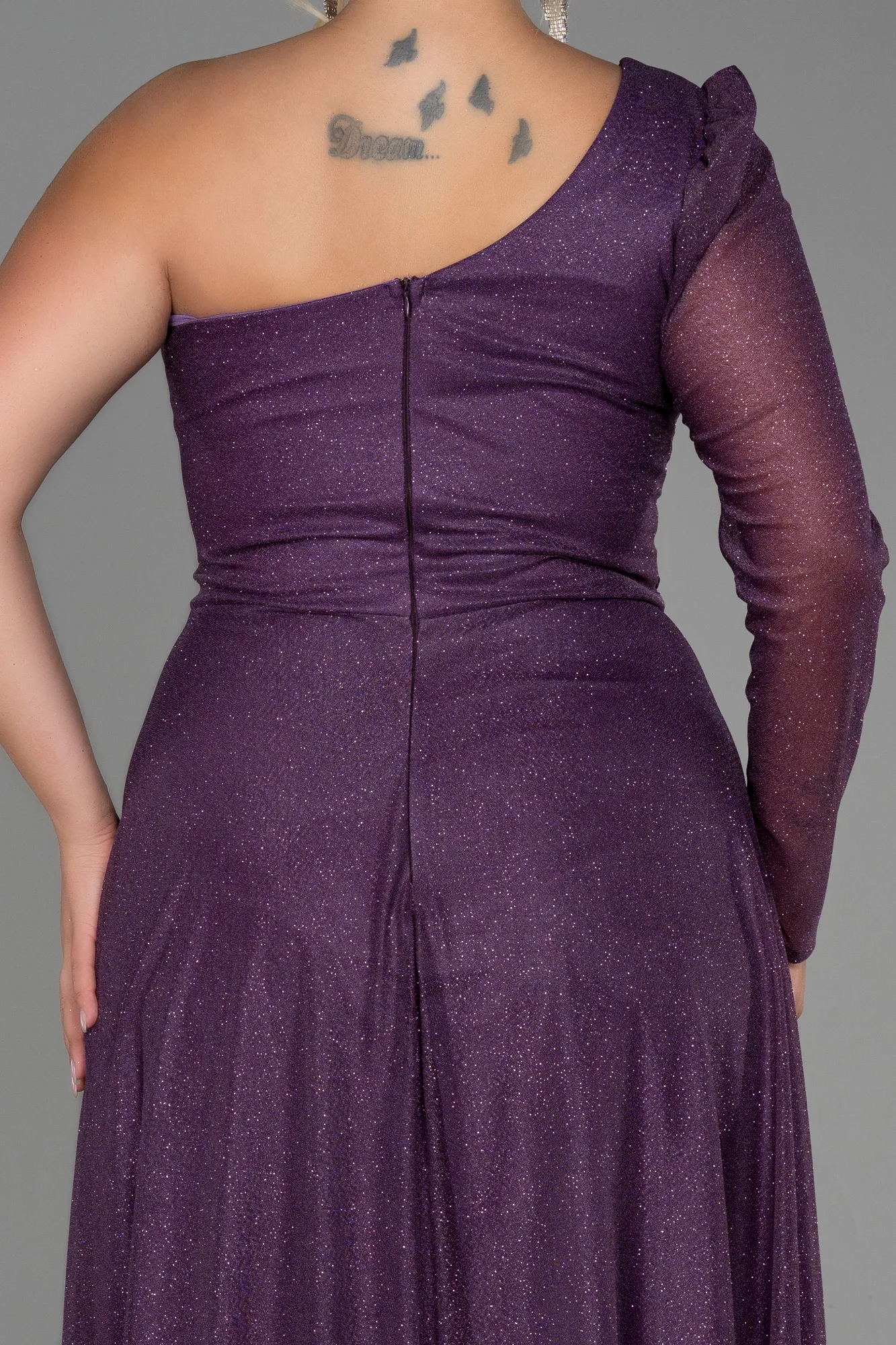 Purple-Long Plus Size Evening Dress ABU3210