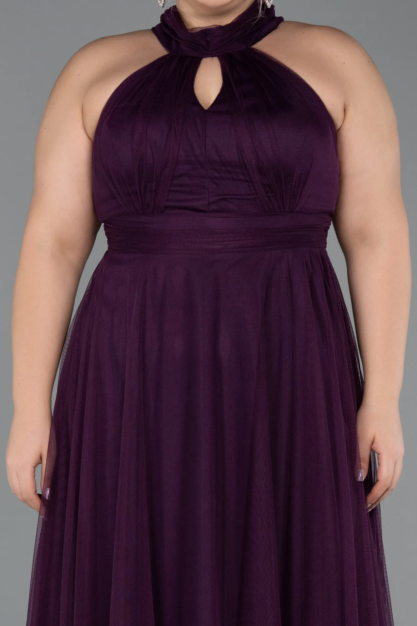 Purple-Long Plus Size Evening Dress ABU3253