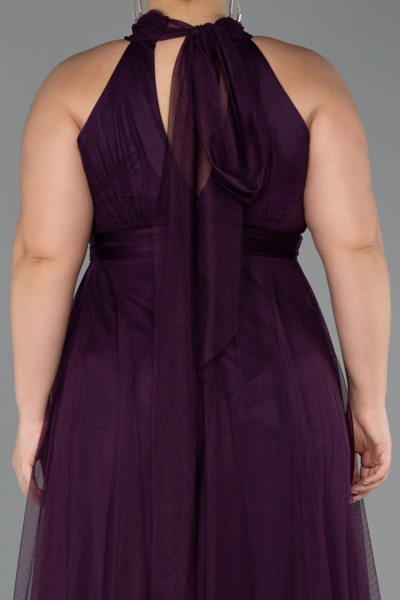 Purple-Long Plus Size Evening Dress ABU3253