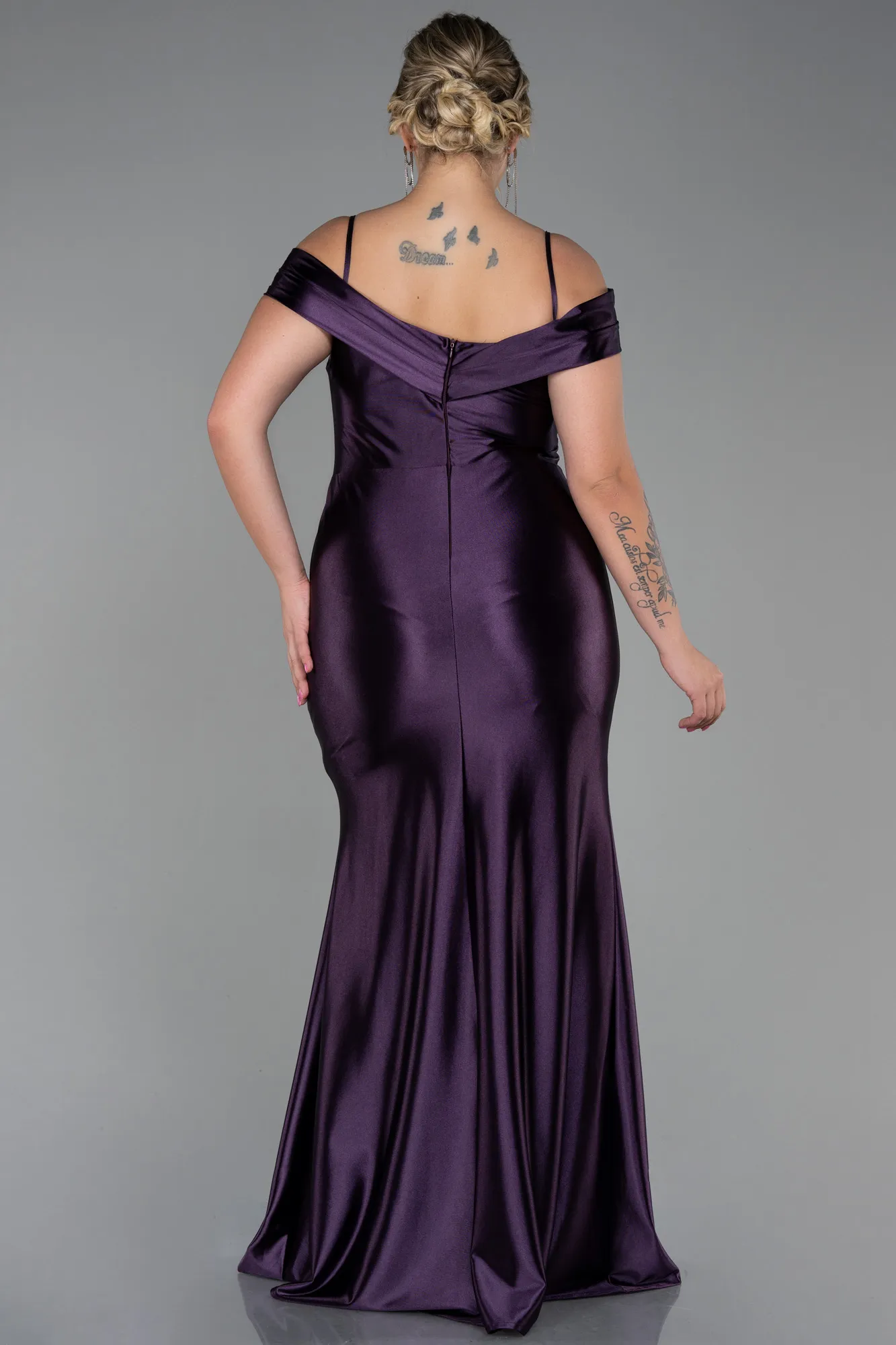 Purple-Long Plus Size Evening Dress ABU3255