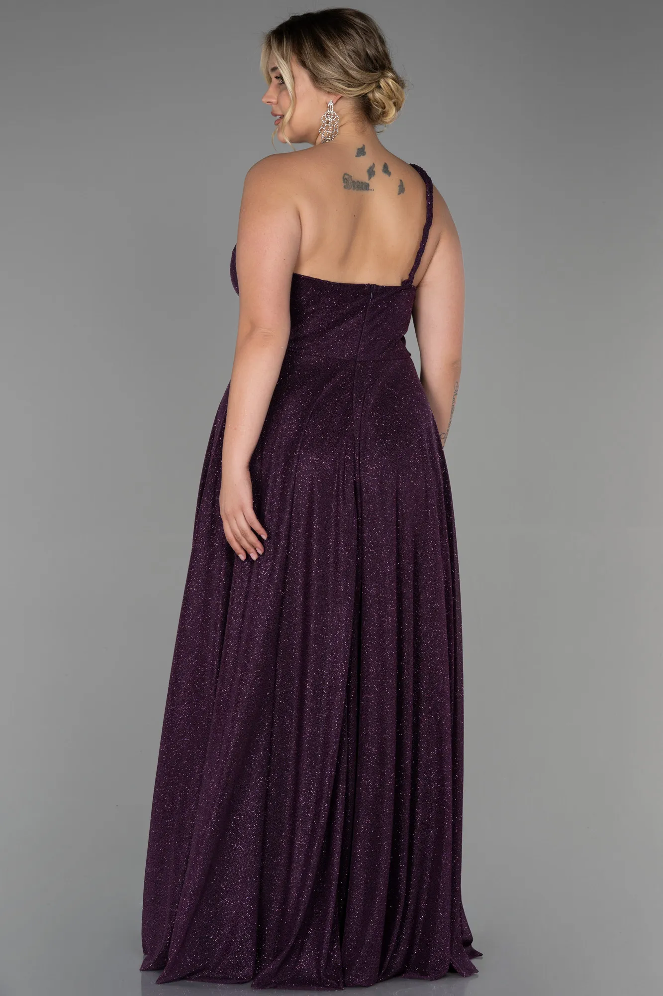 Purple-Long Plus Size Evening Dress ABU3289