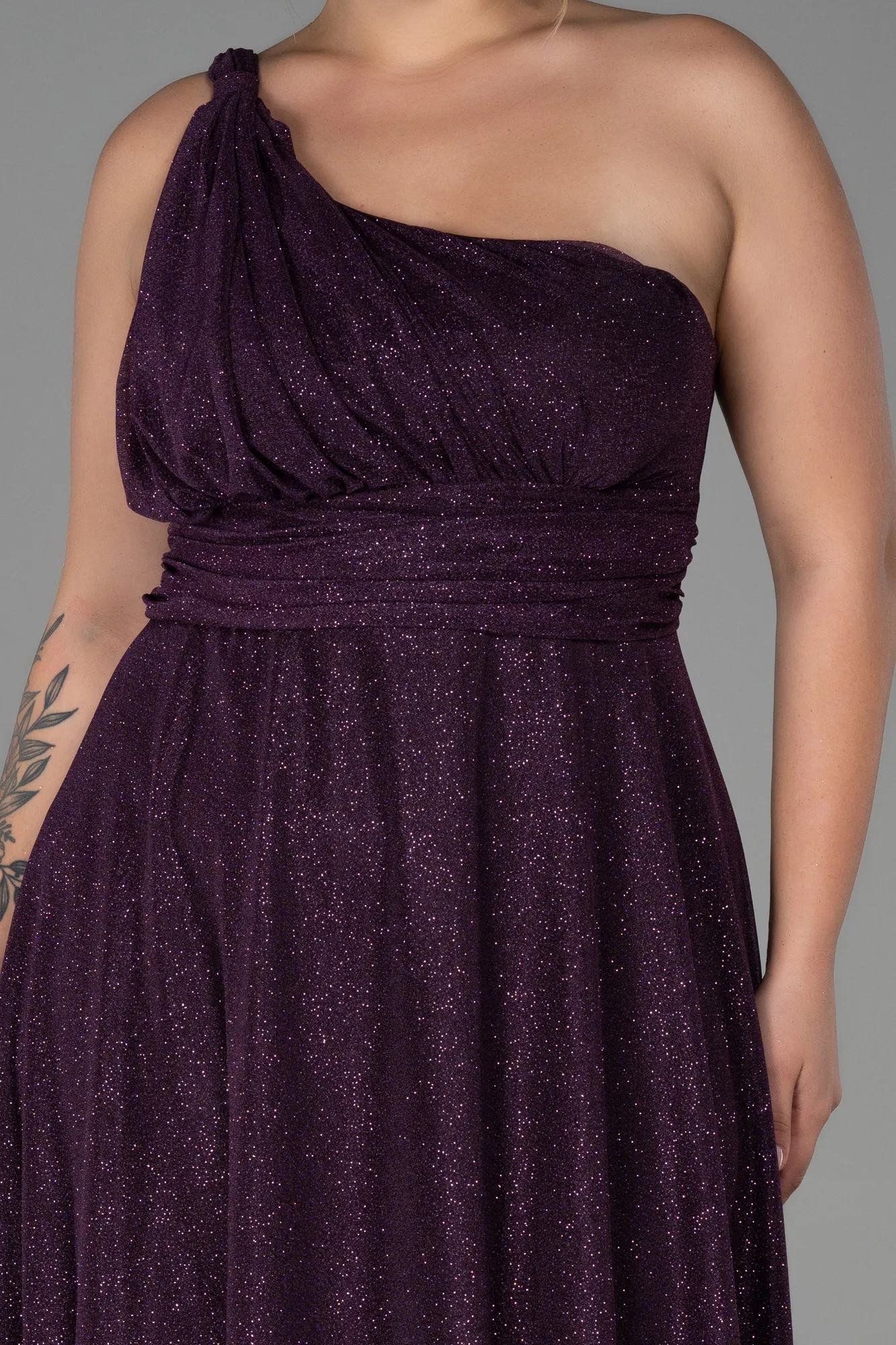 Purple-Long Plus Size Evening Dress ABU3289