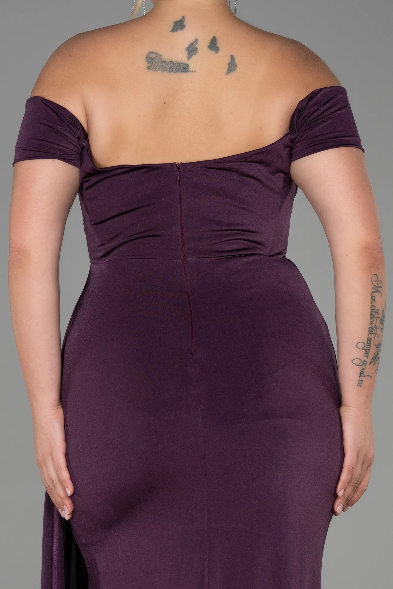 Purple-Long Plus Size Evening Dress ABU3339