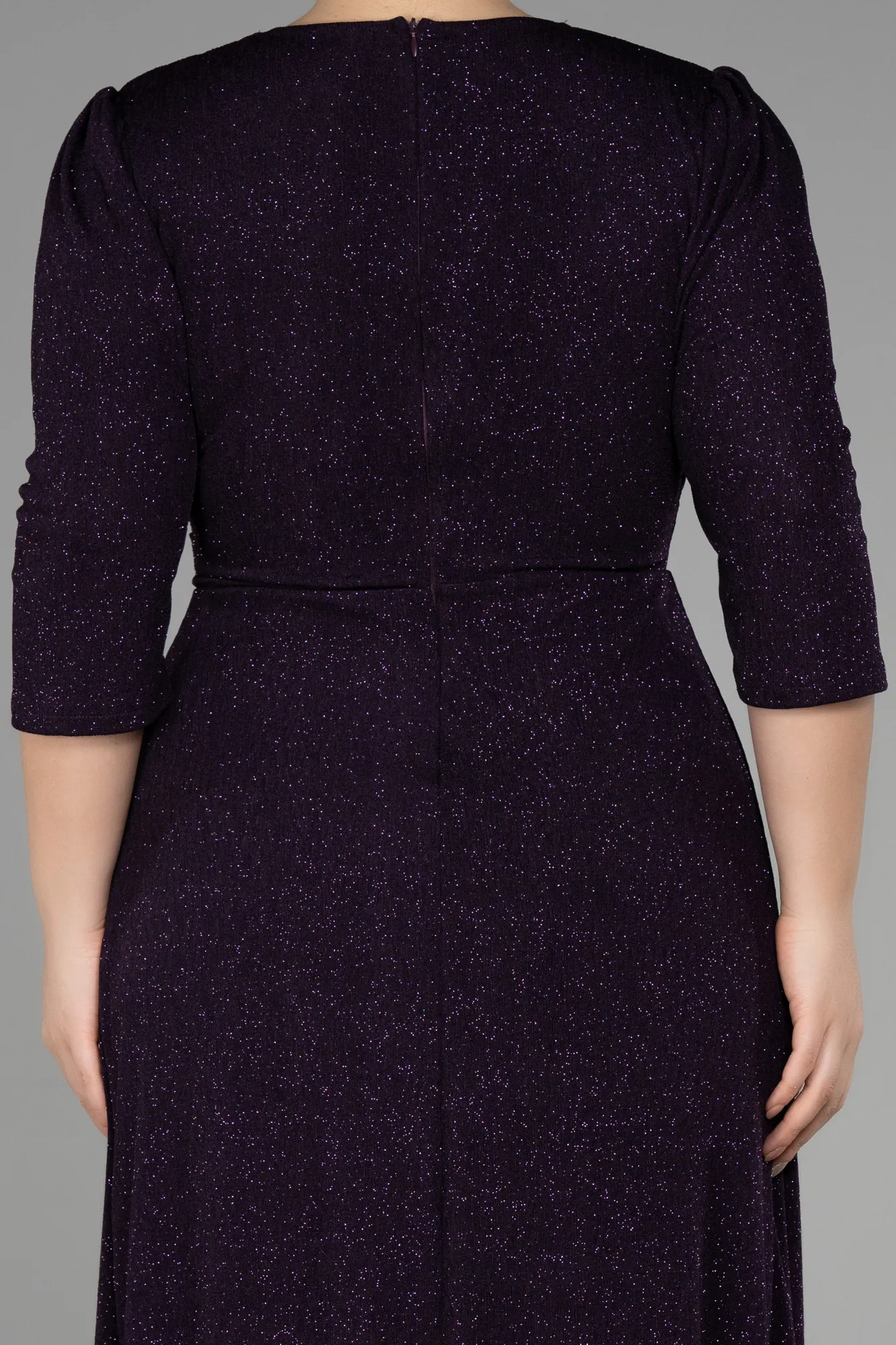 Purple-Long Plus Size Evening Dress ABU3504