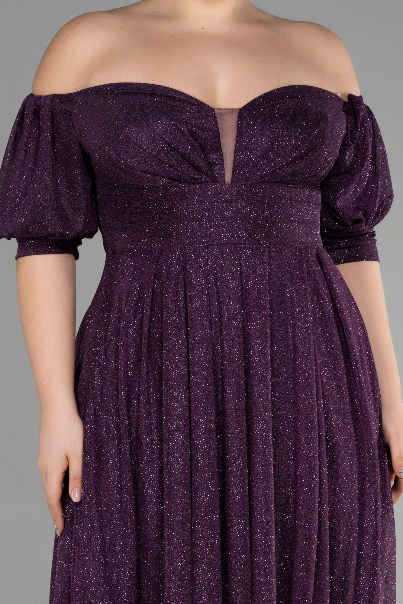 Purple-Long Plus Size Evening Dress ABU3615