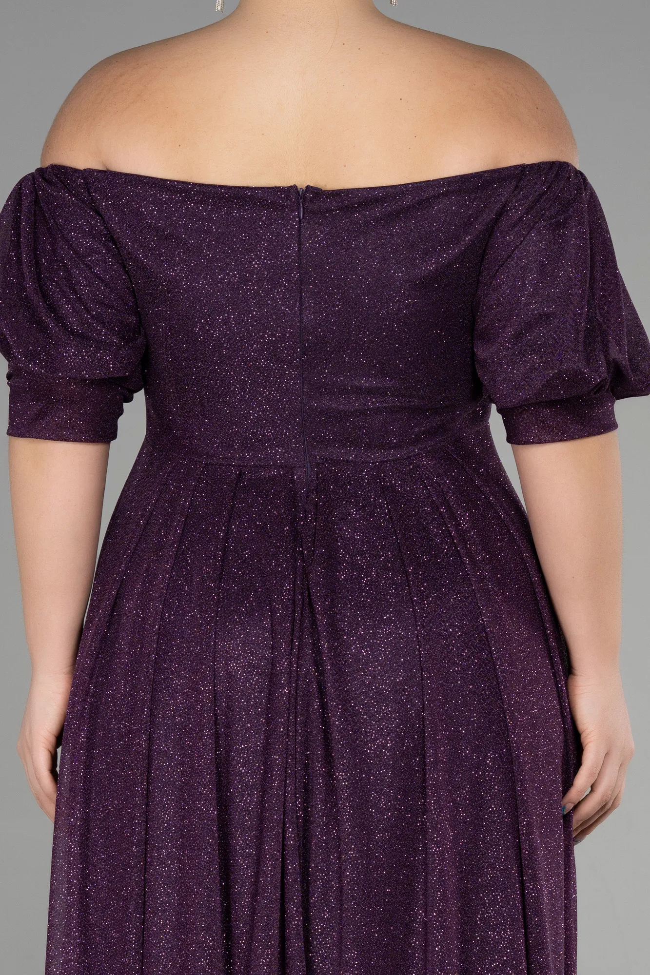 Purple-Long Plus Size Evening Dress ABU3615