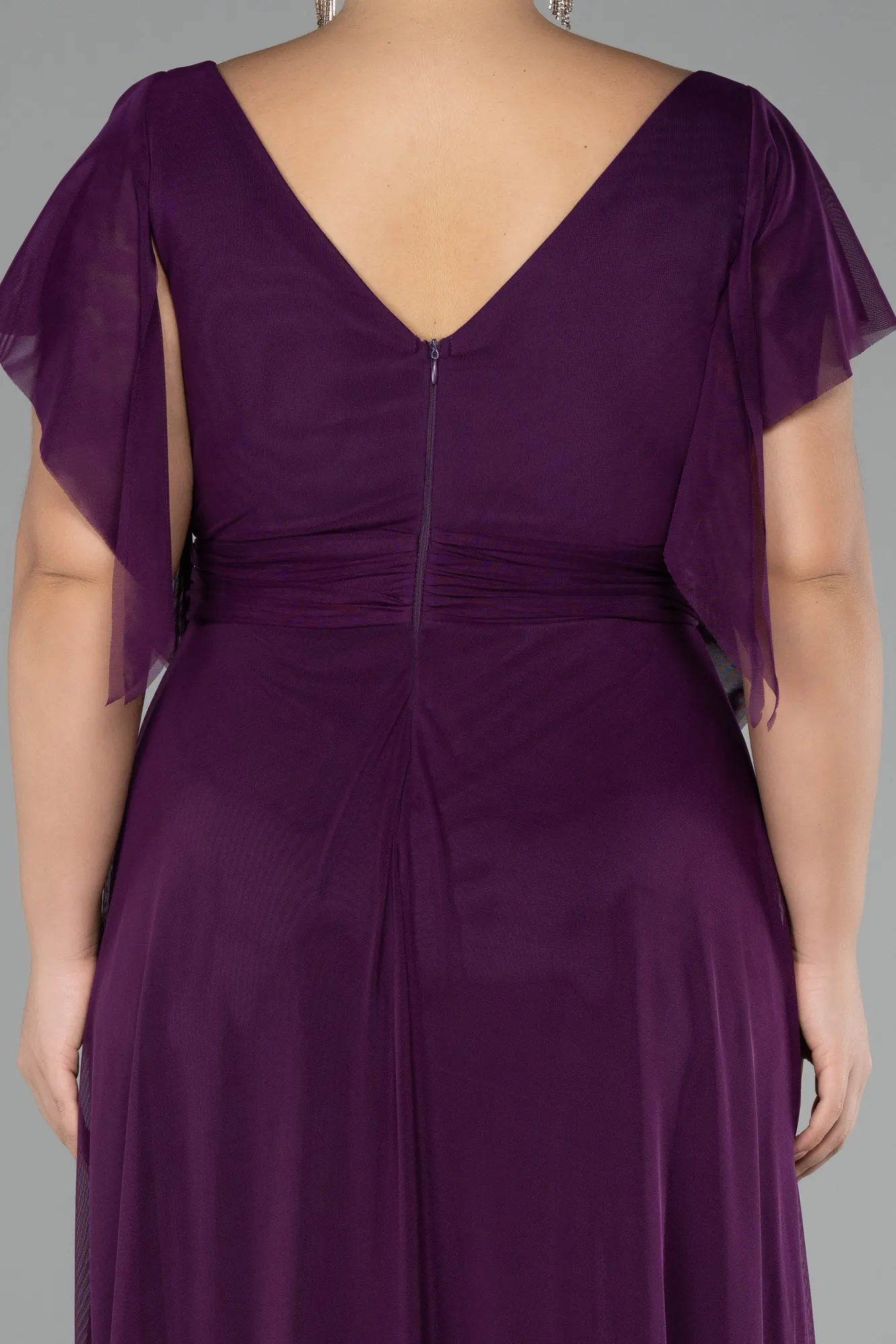 Purple-Long Plus Size Evening Dress ABU4263