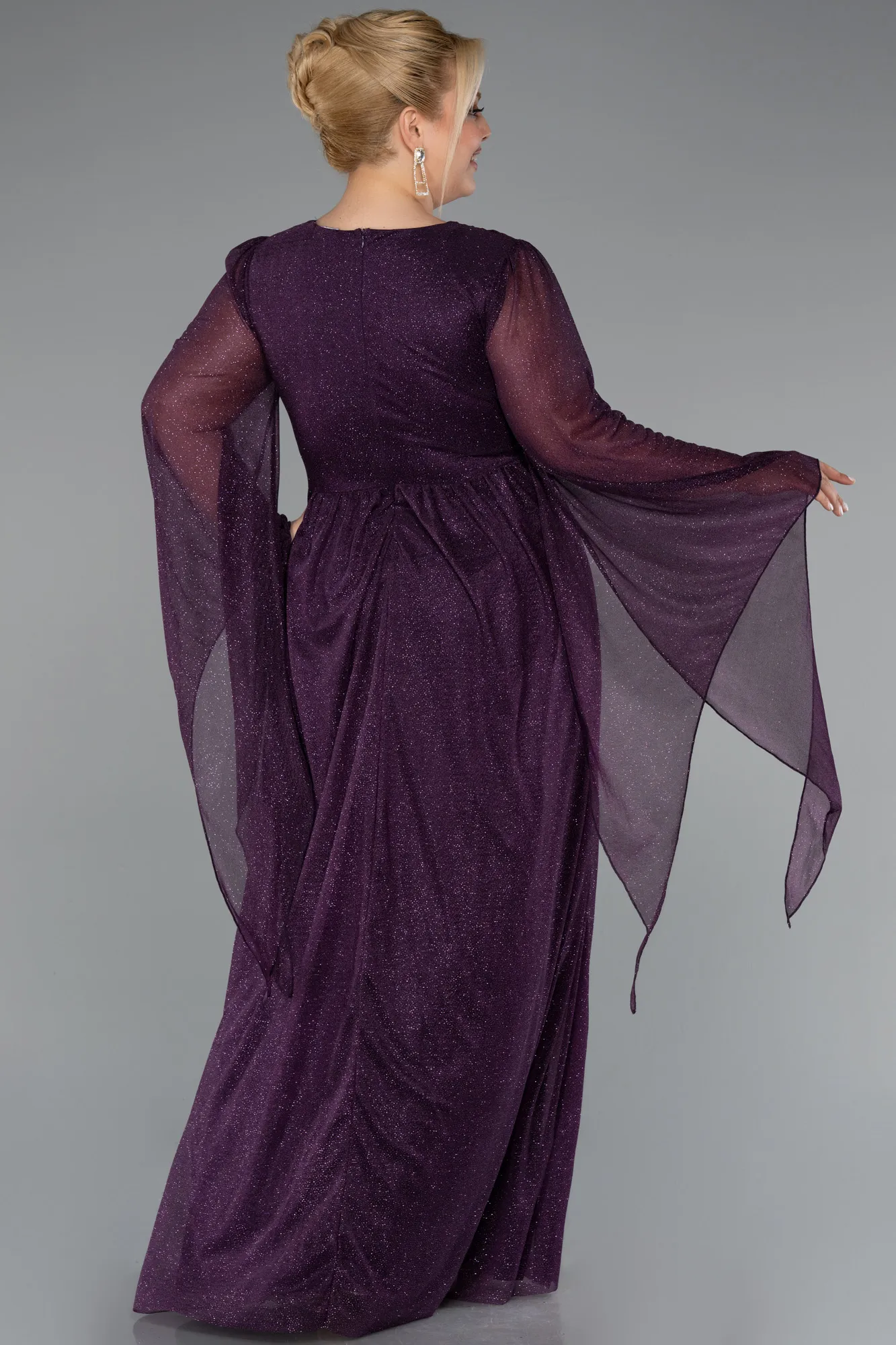 Purple-Long Plus Size Evening Dress ABU5087