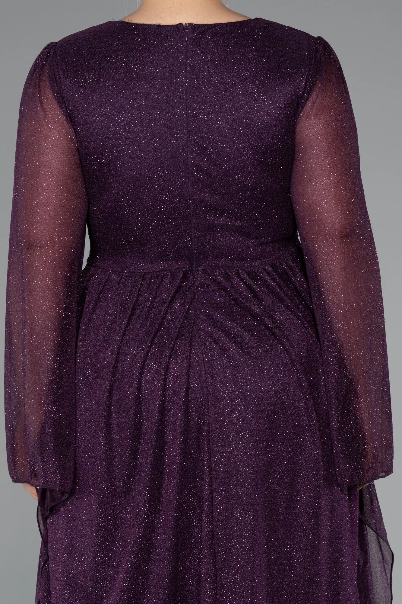 Purple-Long Plus Size Evening Dress ABU5087