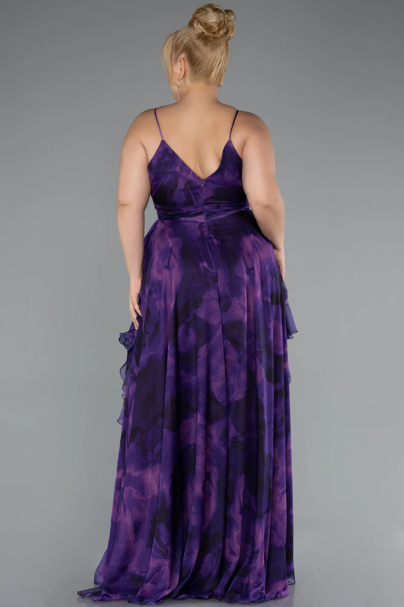 Purple-Long Plus Size Evening Dress ABU5211
