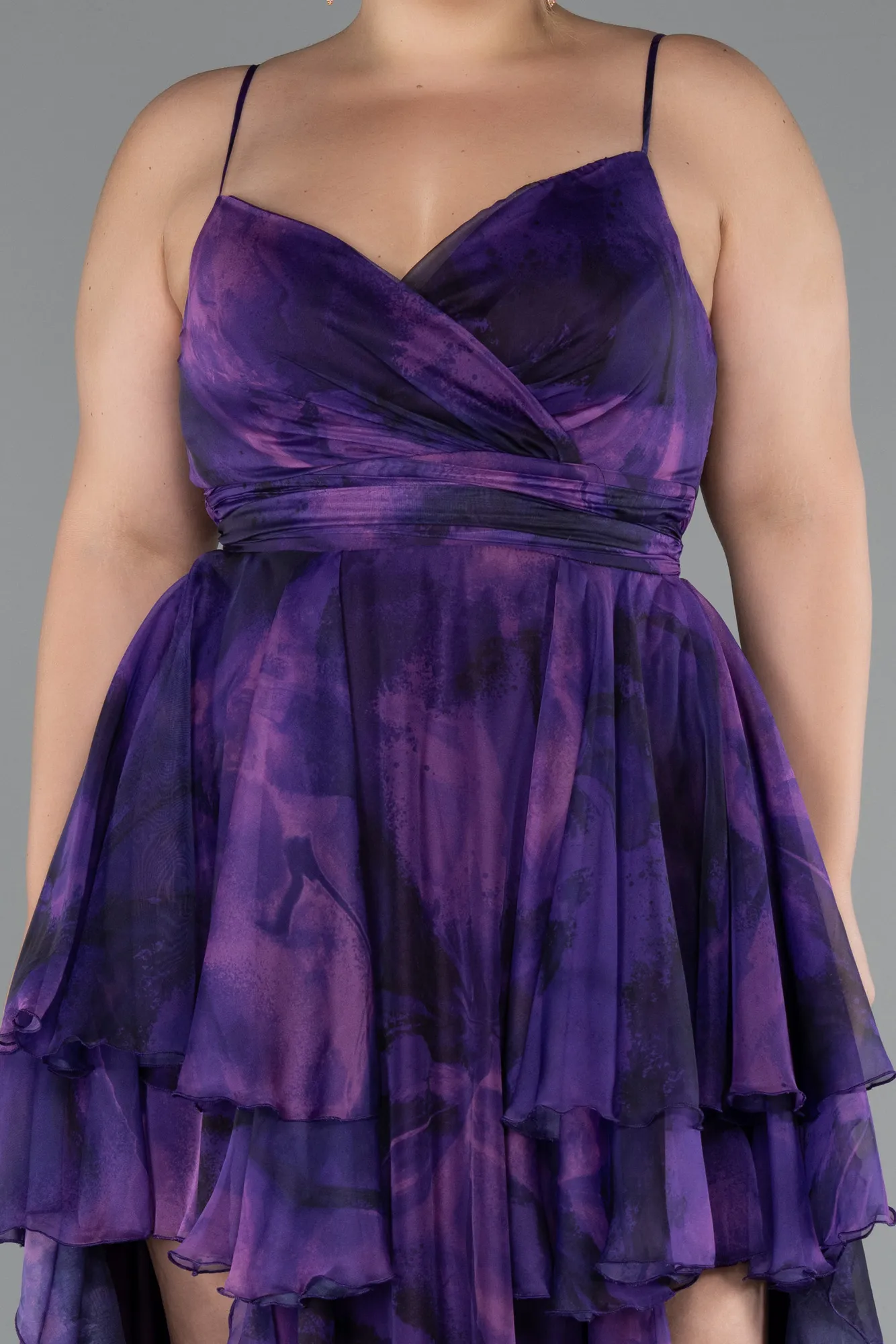 Purple-Long Plus Size Evening Dress ABU5211