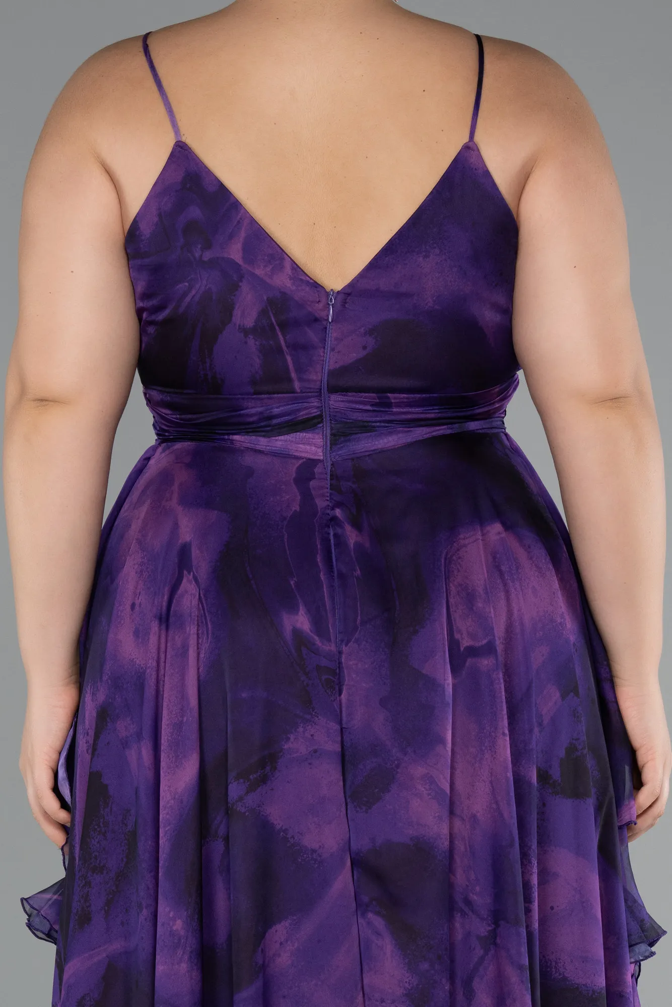 Purple-Long Plus Size Evening Dress ABU5211