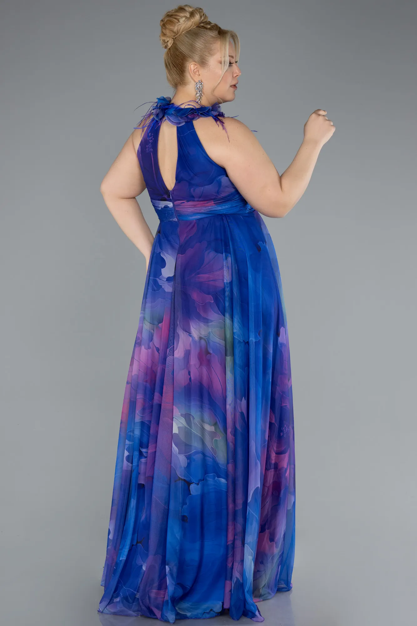 Purple-Long Plus Size Evening Gown ABU4902