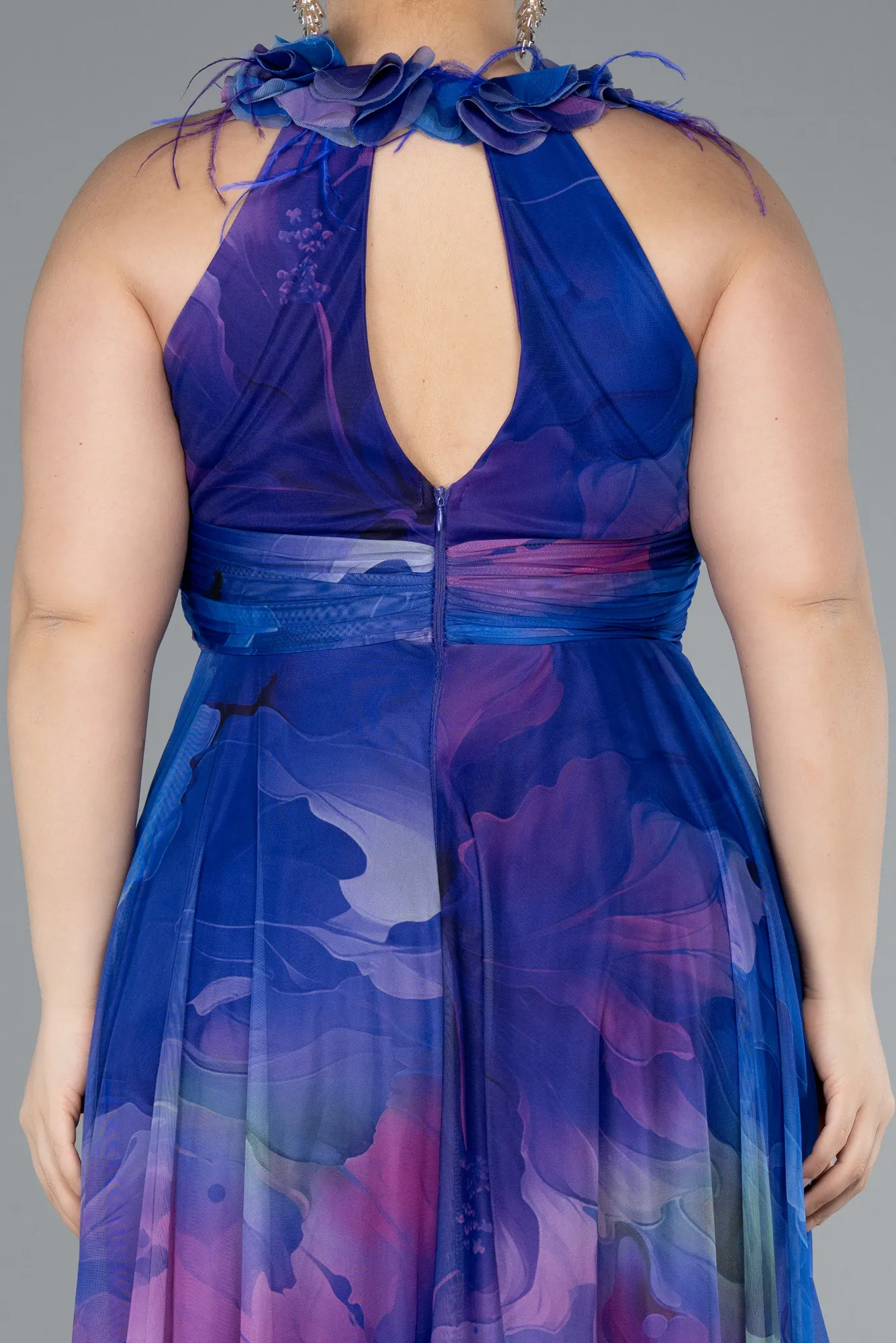 Purple-Long Plus Size Evening Gown ABU4902