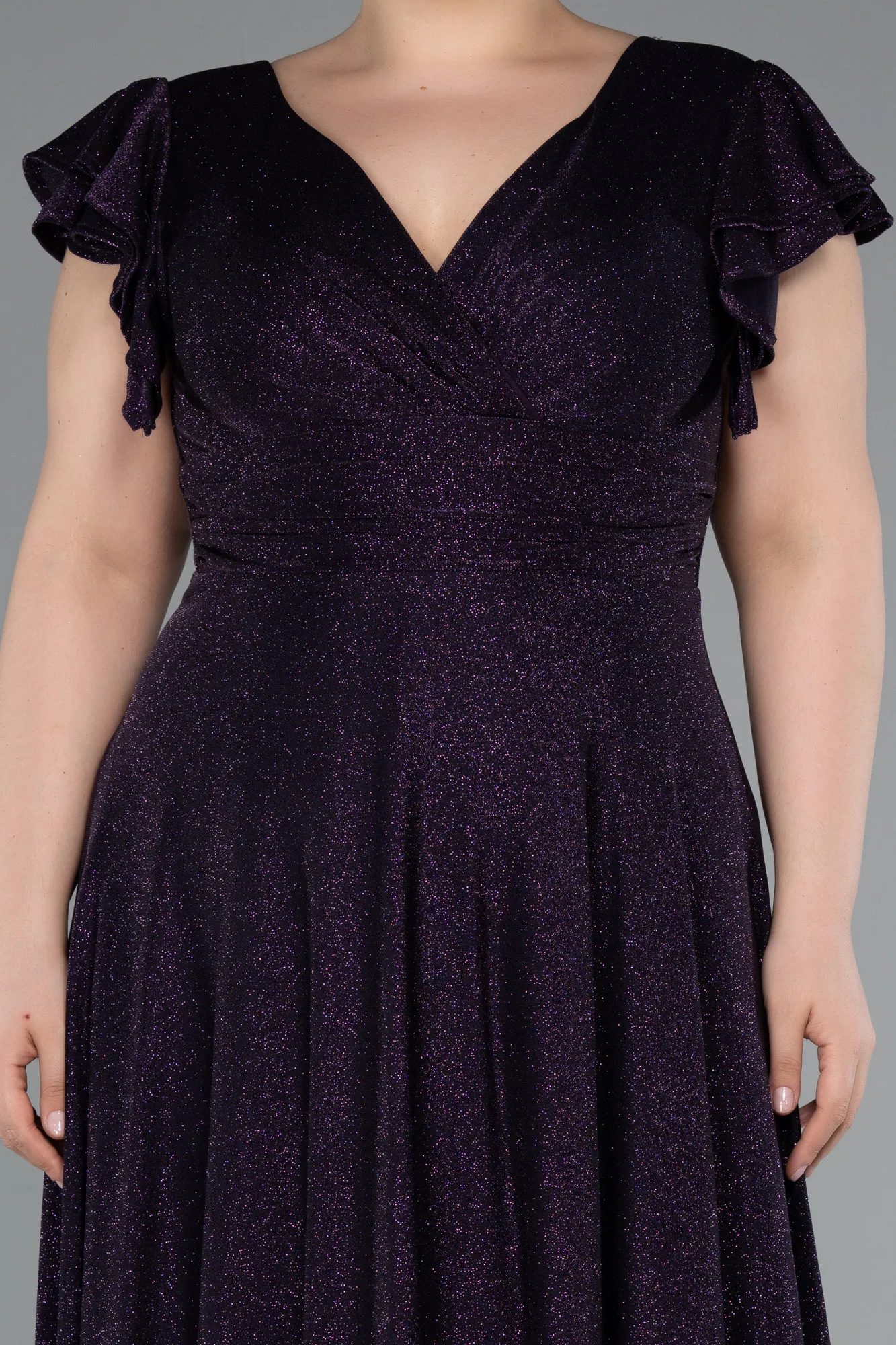 Purple-Long Plus Size Evening Gown ABU4985