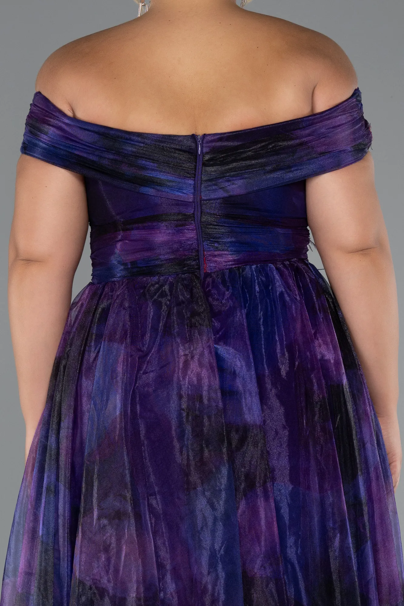 Purple-Long Plus Size Evening Gown ABU5263