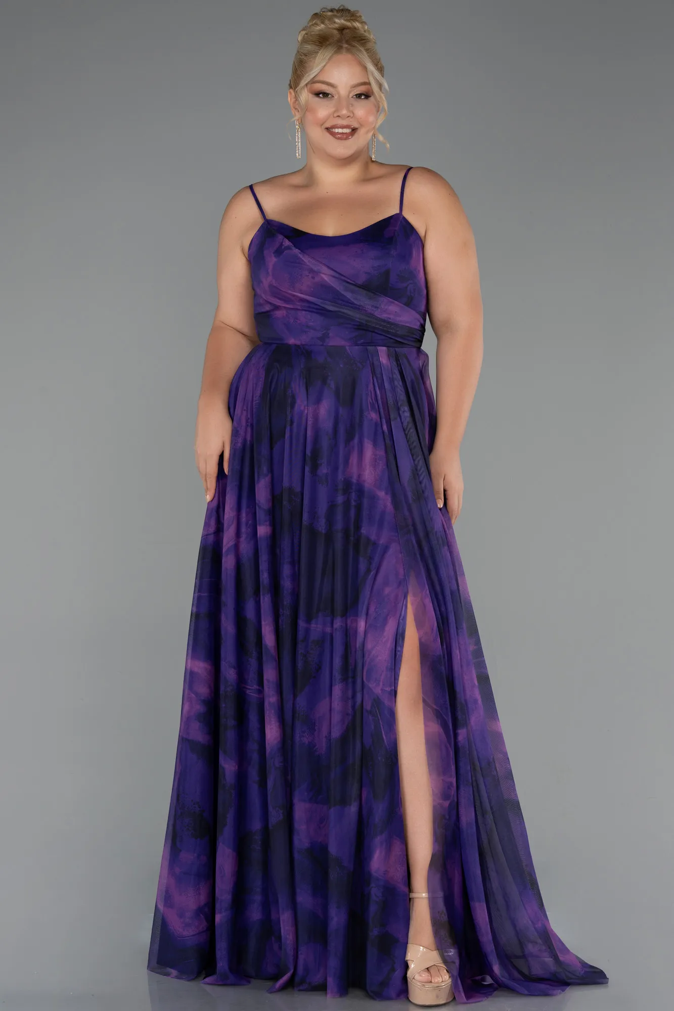 Purple-Long Plus Size Prom Dress ABU5268