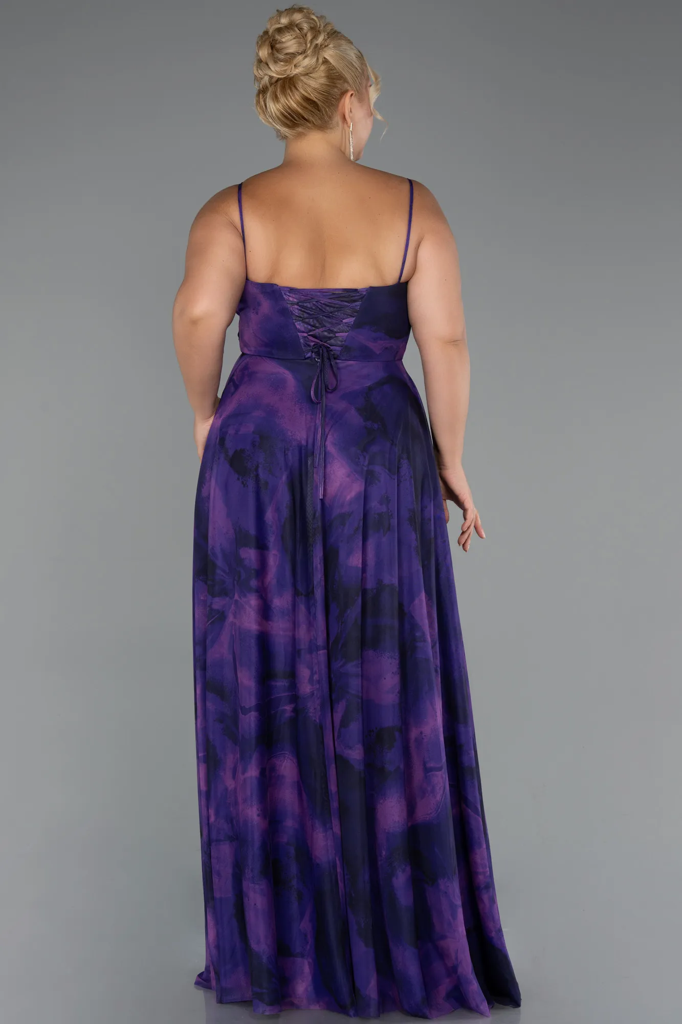 Purple-Long Plus Size Prom Dress ABU5268