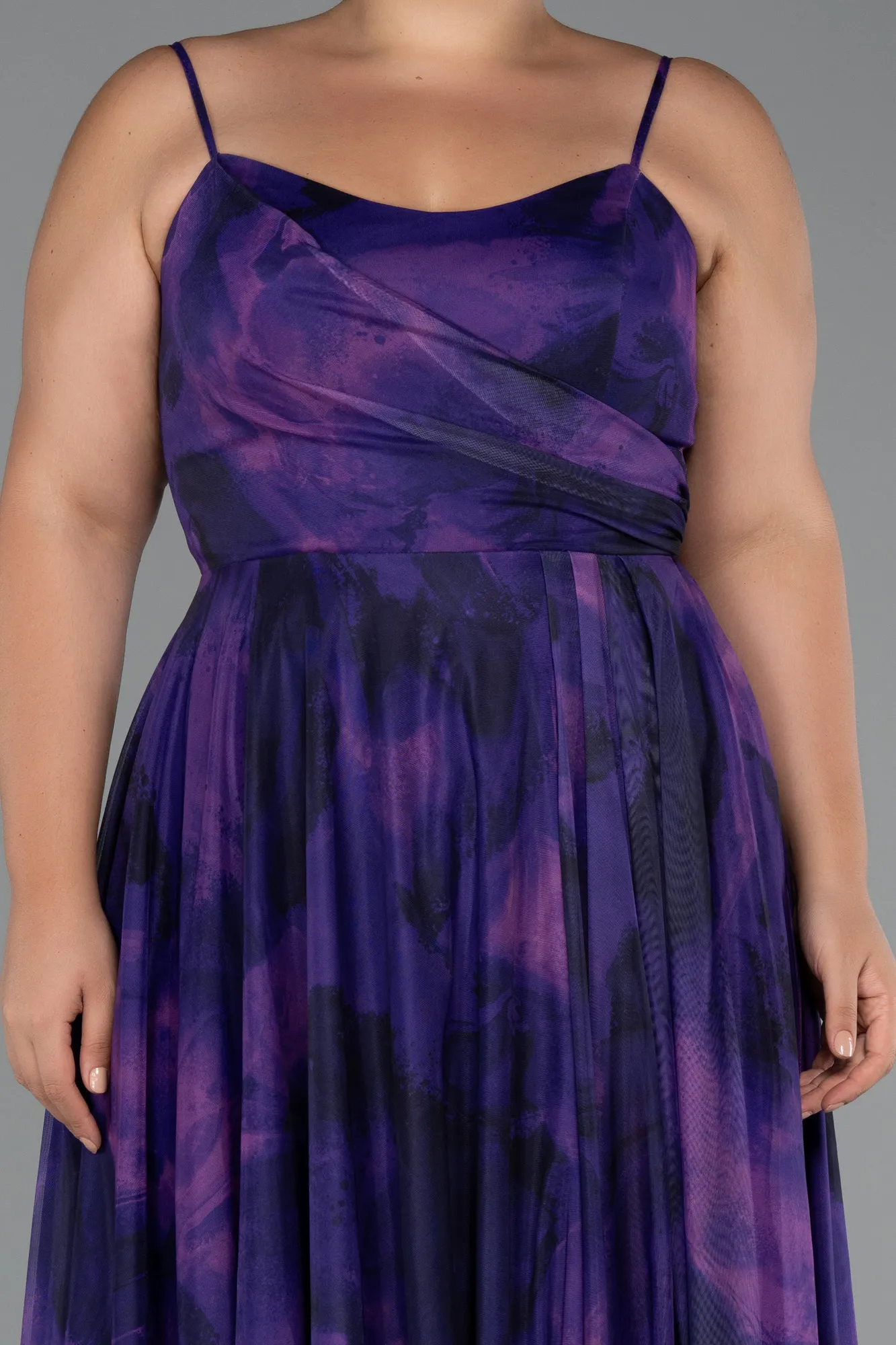 Purple-Long Plus Size Prom Dress ABU5268