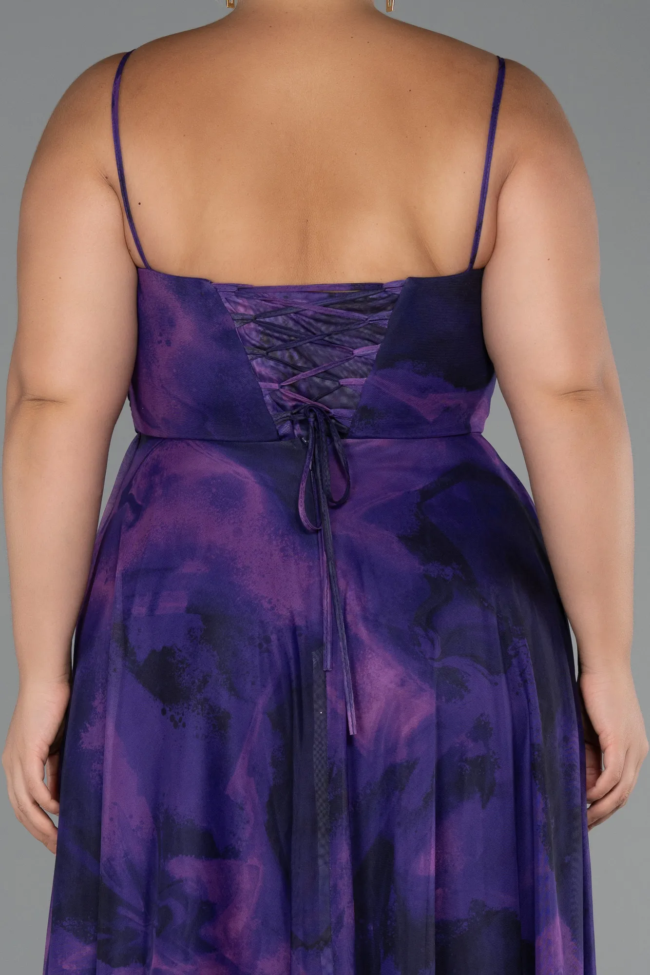 Purple-Long Plus Size Prom Dress ABU5268