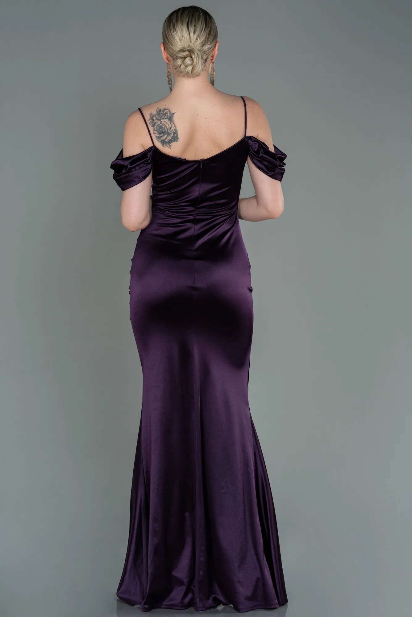 Purple-Long Satin Evening Dress ABU3139
