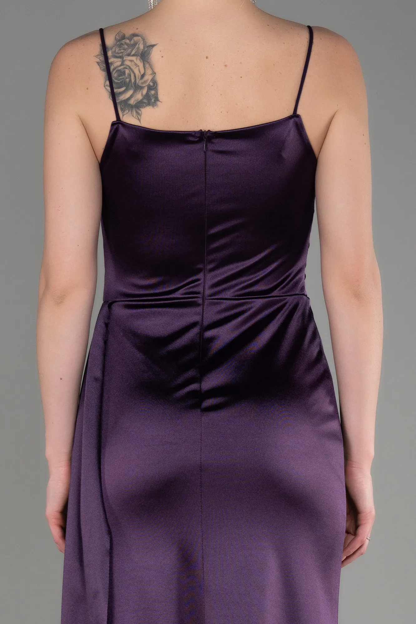 Purple-Long Satin Prom Gown ABU2539