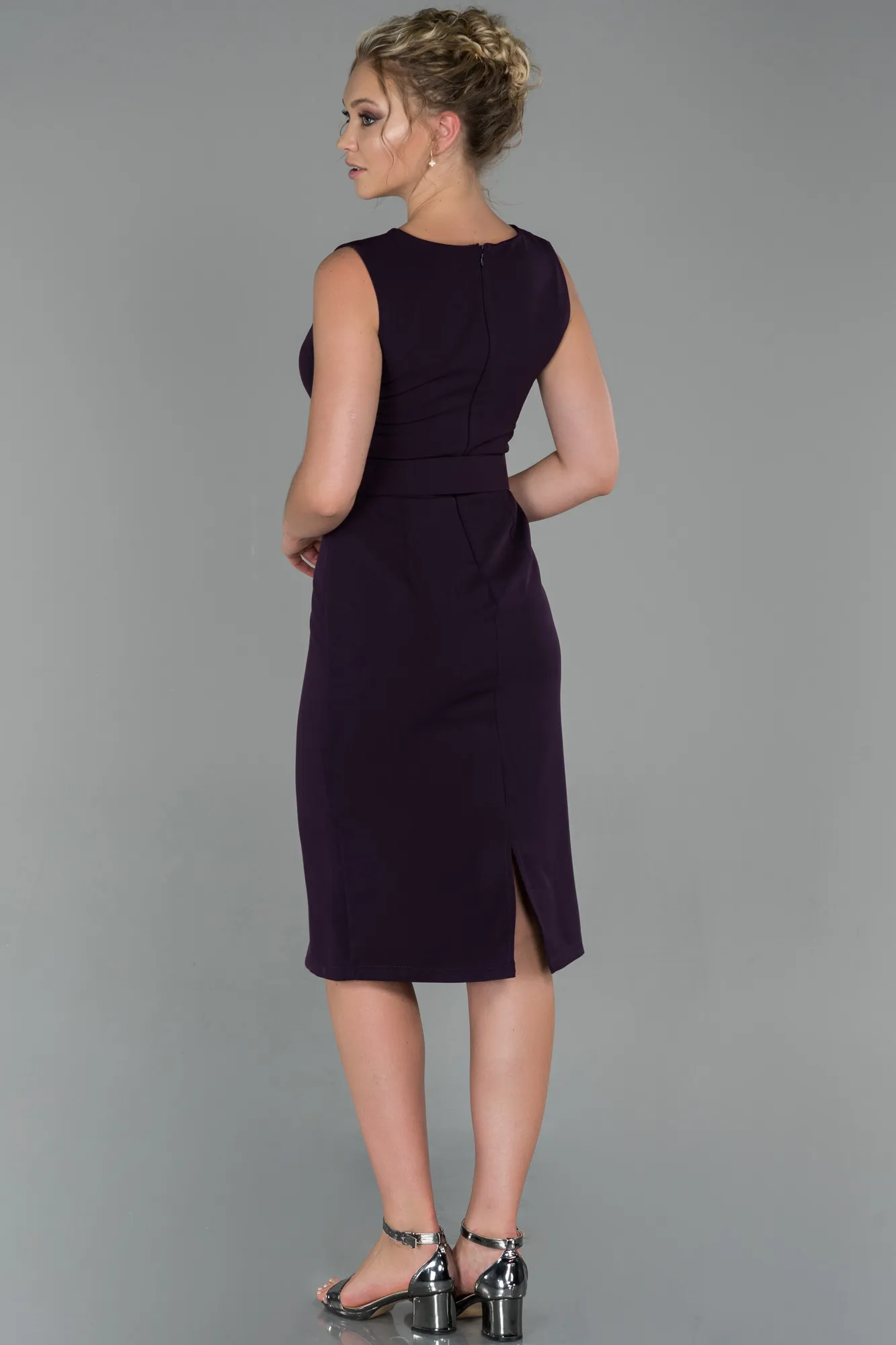 Purple-Midi Invitation Dress ABK1045